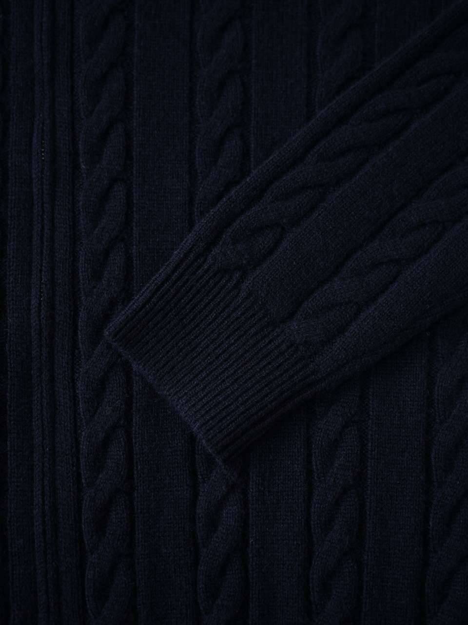 （Double zipper pulls）Loro Piana LP Men's Pure Cashmere Cable-Knit Zip-Up Jacket with Slight V-Neck 双拉链头 麻花 外套 -LP0105-B0