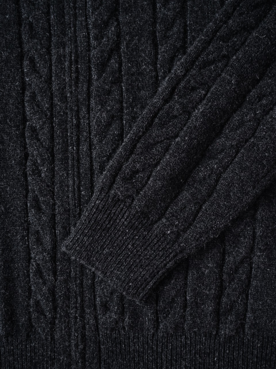 （Double zipper pulls）Loro Piana LP Men's Pure Cashmere Cable-Knit Zip-Up Jacket with Slight V-Neck 双拉链头 麻花 外套 -LP0105-B0