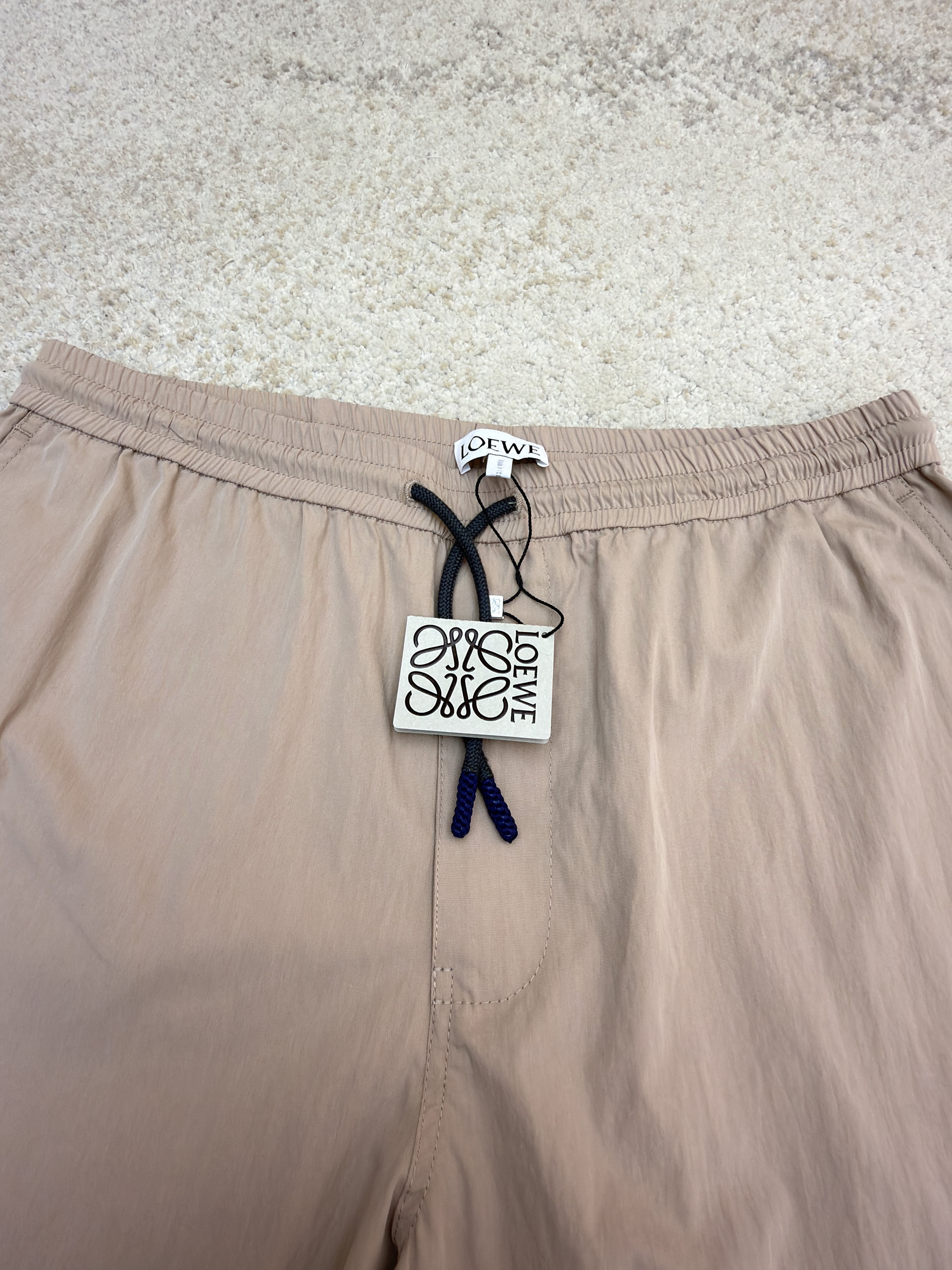 Loewe 罗意威 绣花松紧腰长裤 裤子 休闲裤 卡其色 黑色 B0