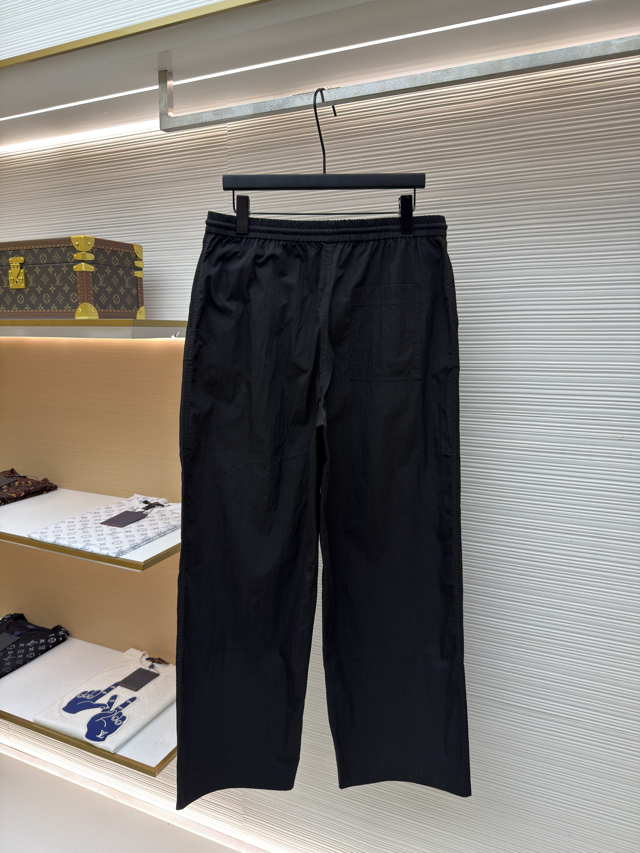 Loewe 罗意威 绣花松紧腰长裤 裤子 休闲裤 卡其色 黑色 B0