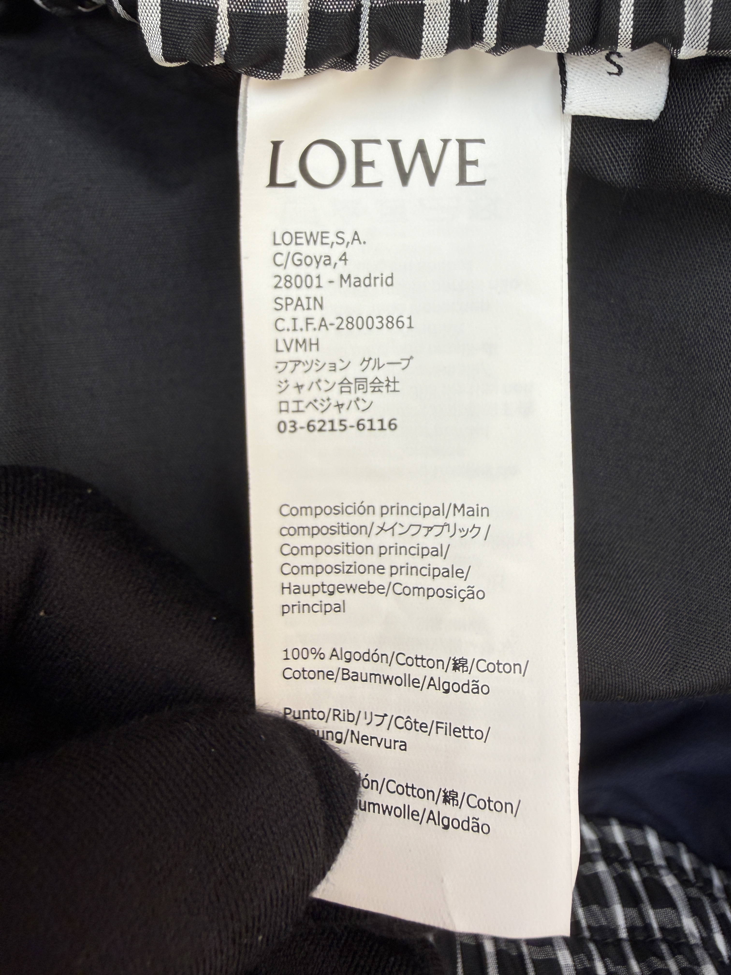 Loewe 罗意威 双色绣花棉质斜纹布短裤 休闲裤 五分裤 裤子 藏蓝色 卡其色 A7