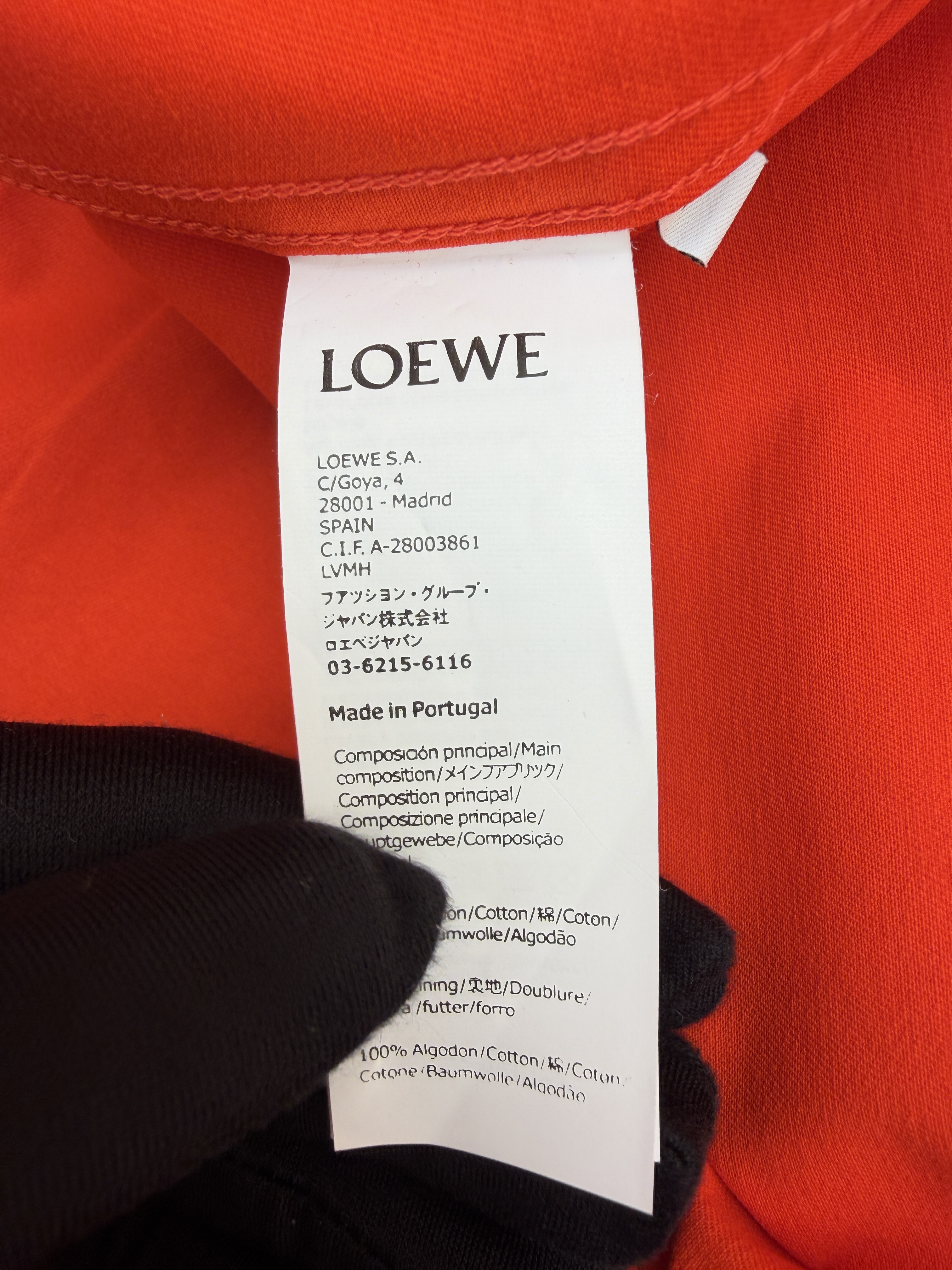 LOEWE 罗意威 双色刺绣衬衫 外套 长袖 秋冬 蓝色 红色 B0 