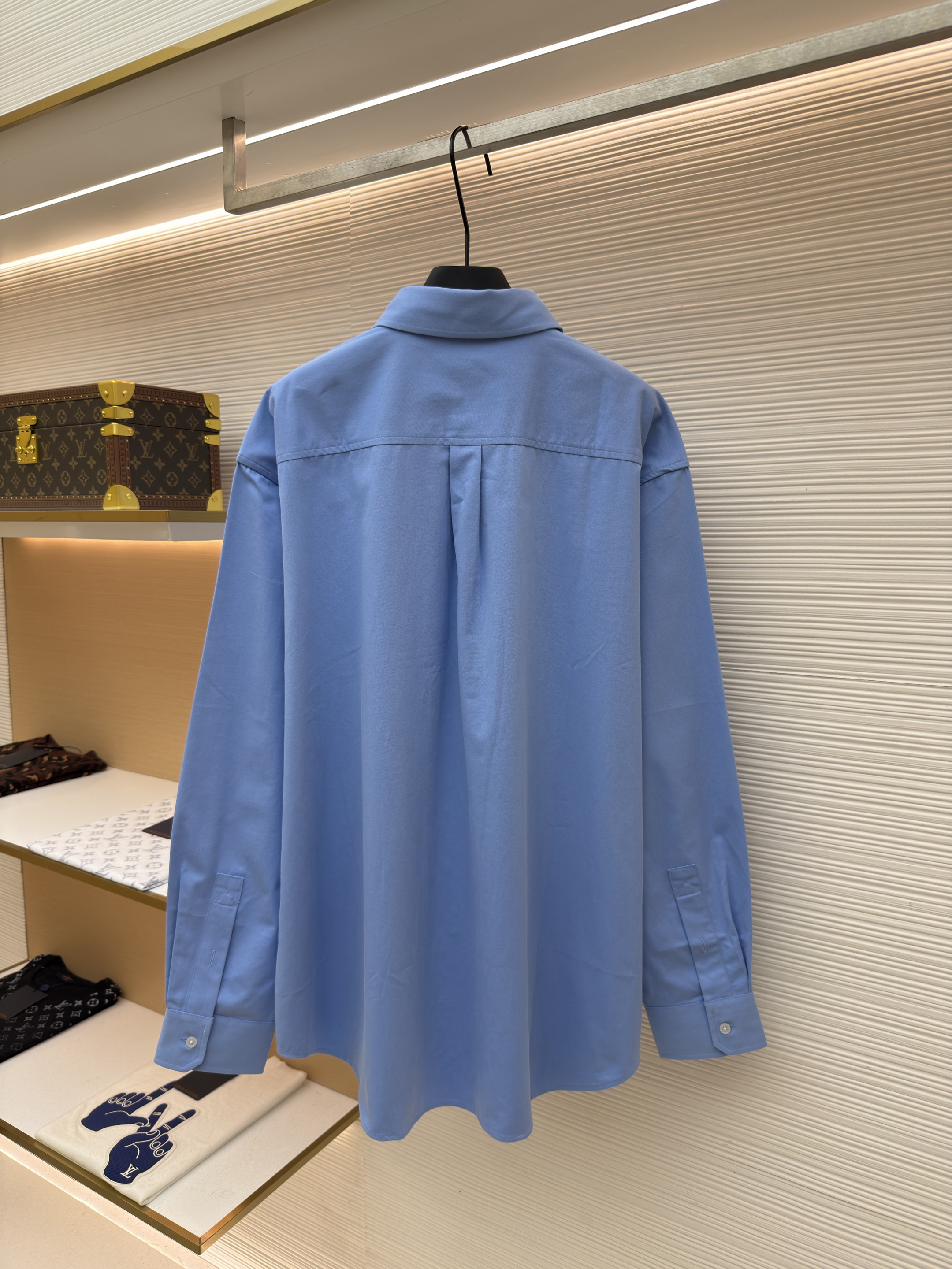 LOEWE 罗意威 双色刺绣衬衫 外套 长袖 秋冬 蓝色 红色 B0 
