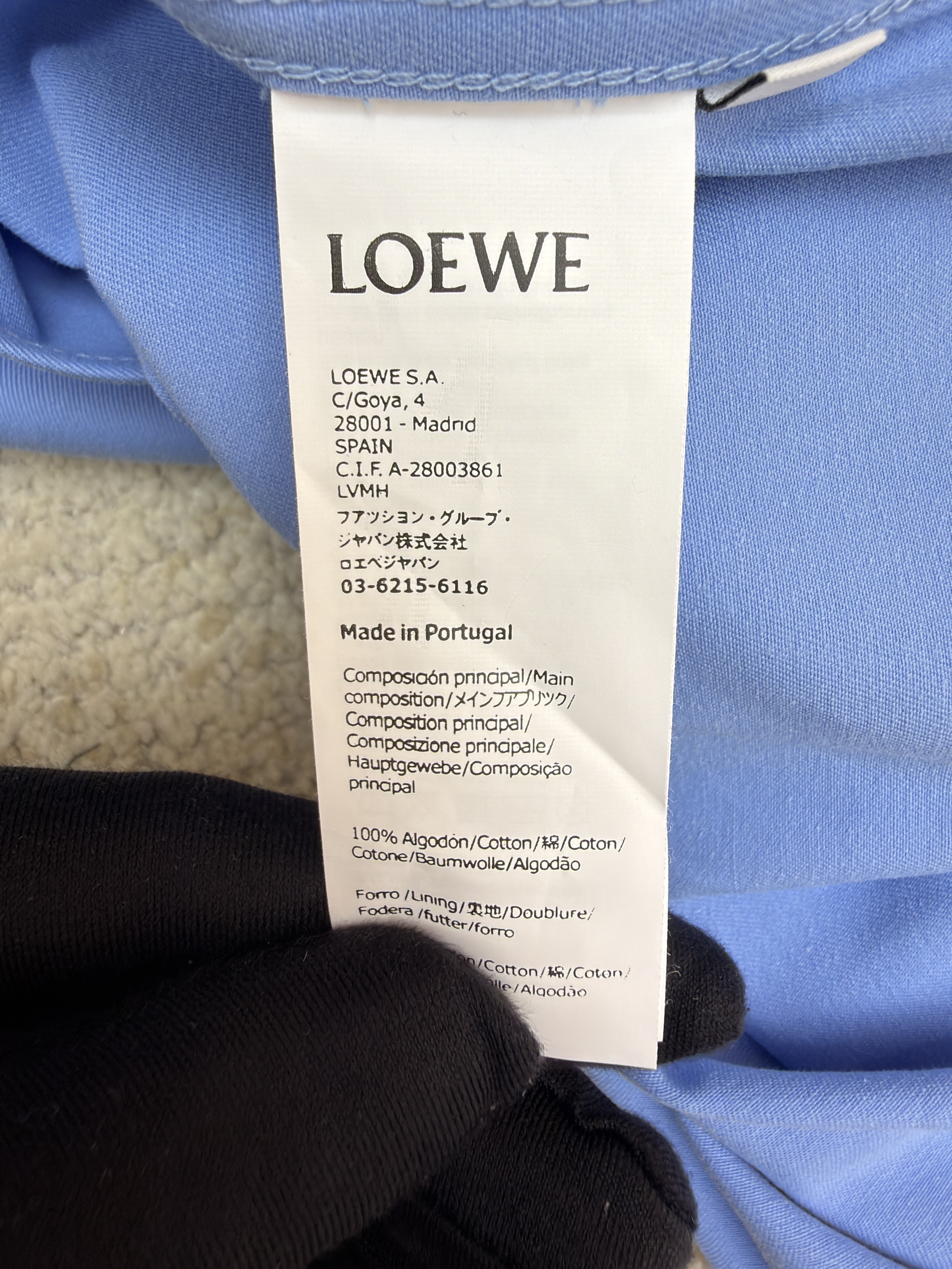 LOEWE 罗意威 双色刺绣衬衫 外套 长袖 秋冬 蓝色 红色 B0 