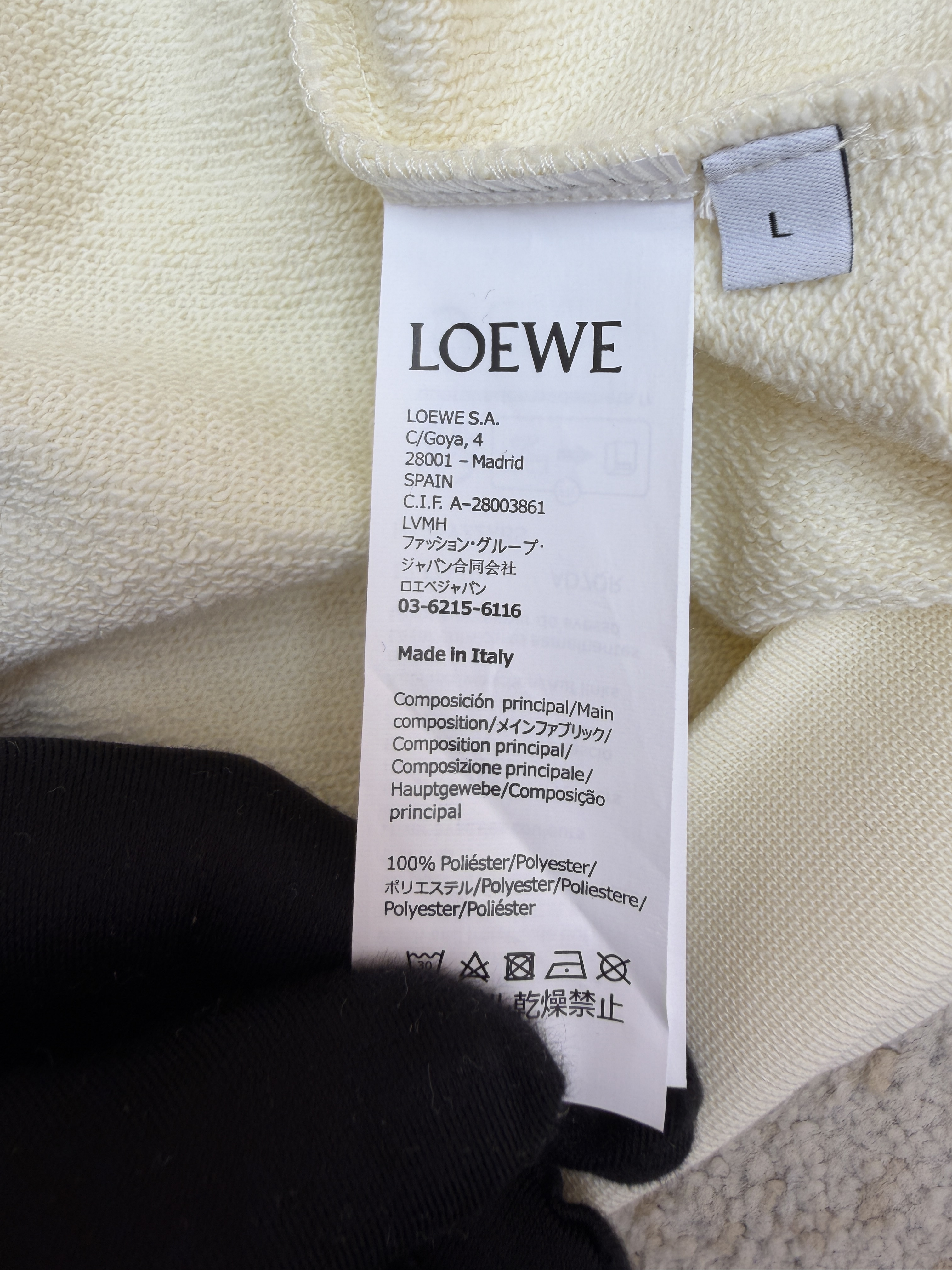LOEWE 罗意威 刺绣皮革抽绳连帽卫衣 连帽衫 外套 长袖 秋冬 灰色 黑色 米白色 B0