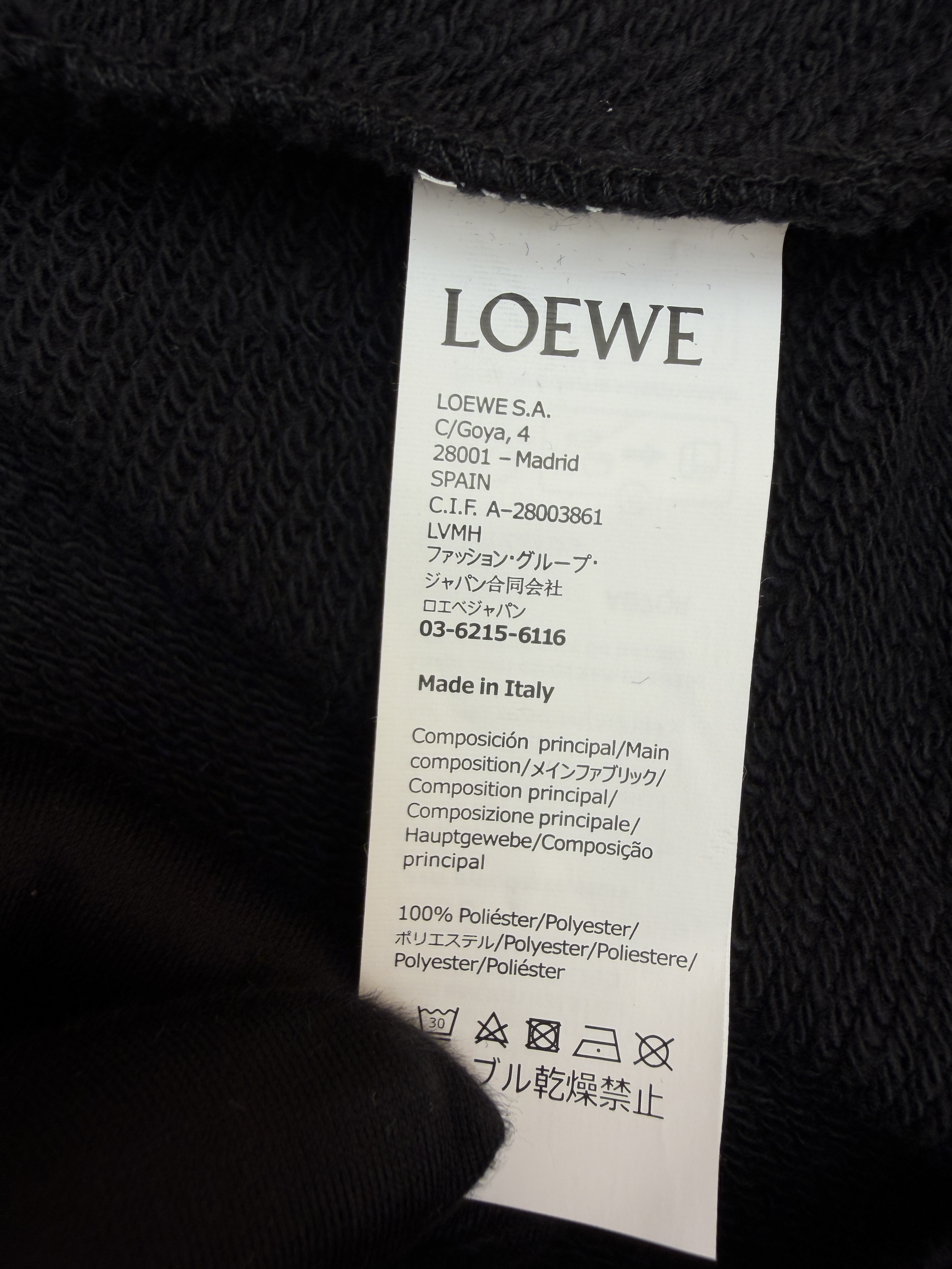 LOEWE 罗意威 刺绣皮革抽绳连帽卫衣 连帽衫 外套 长袖 秋冬 灰色 黑色 米白色 B0