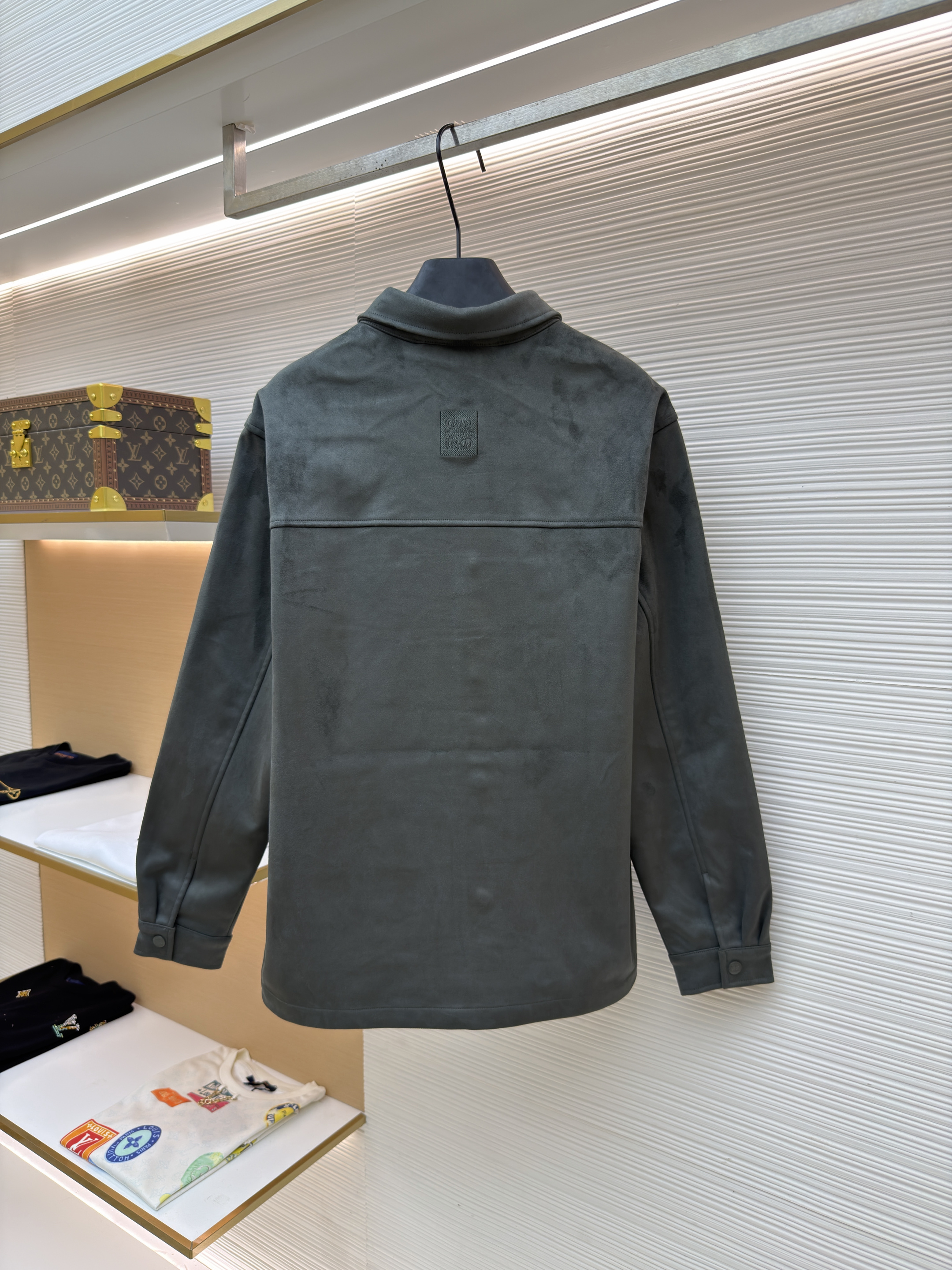LOEWE 罗意威 刺绣麂皮绒外套 夹克 长袖 秋冬 卡其色 黑色 绿色 C0