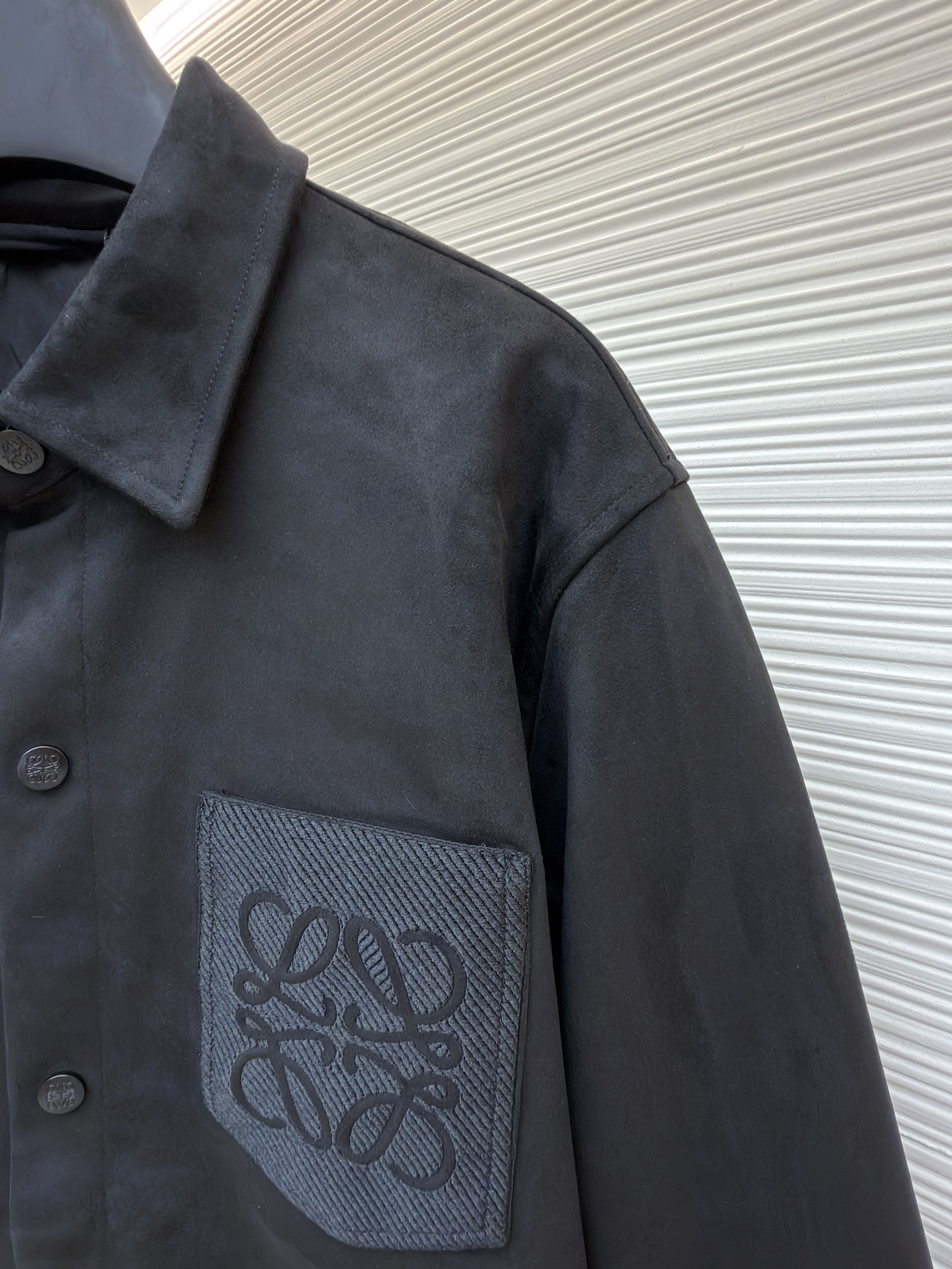 LOEWE 罗意威 刺绣麂皮绒外套 夹克 长袖 秋冬 卡其色 黑色 绿色 C0