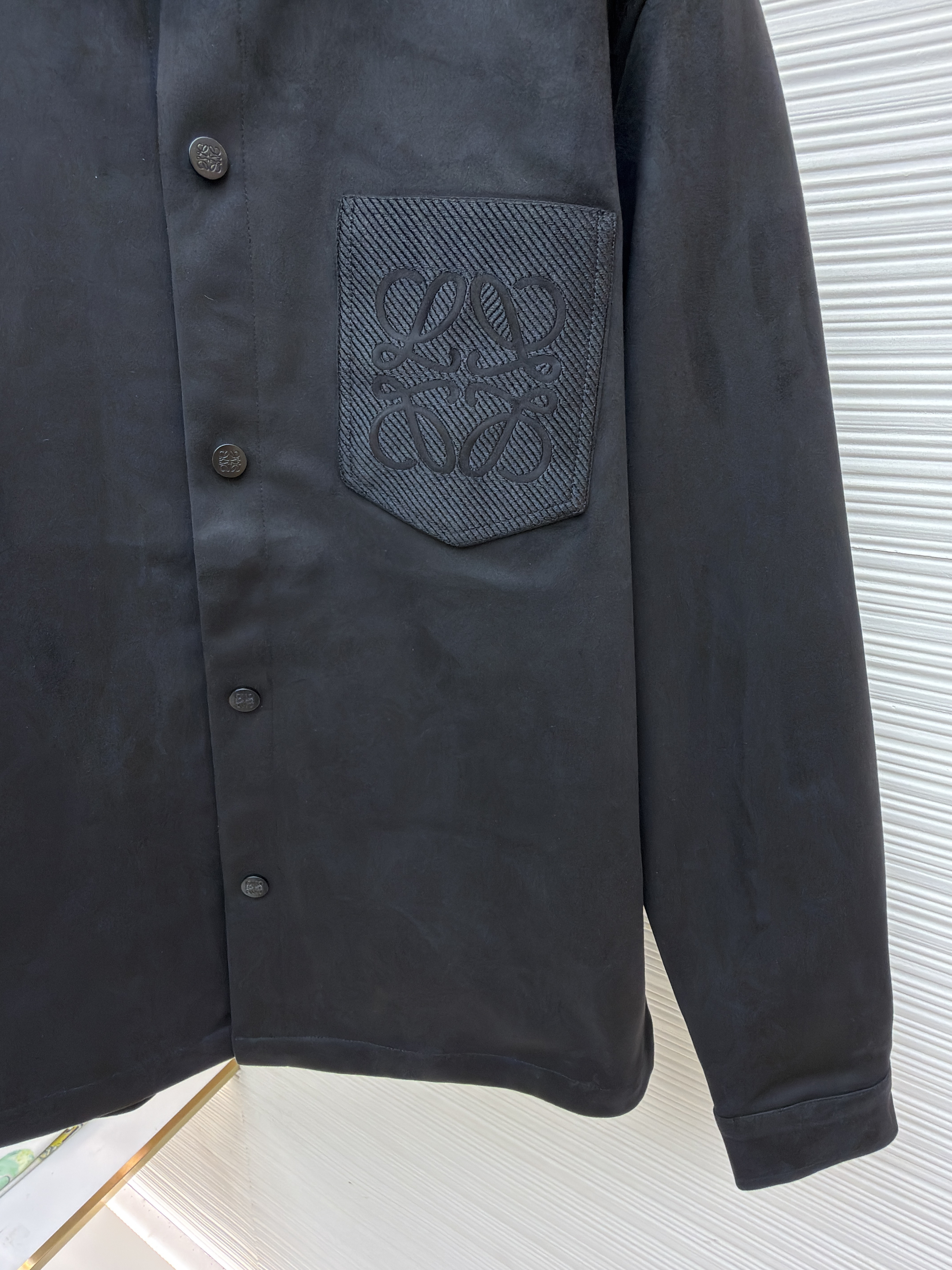 LOEWE 罗意威 刺绣麂皮绒外套 夹克 长袖 秋冬 卡其色 黑色 绿色 C0