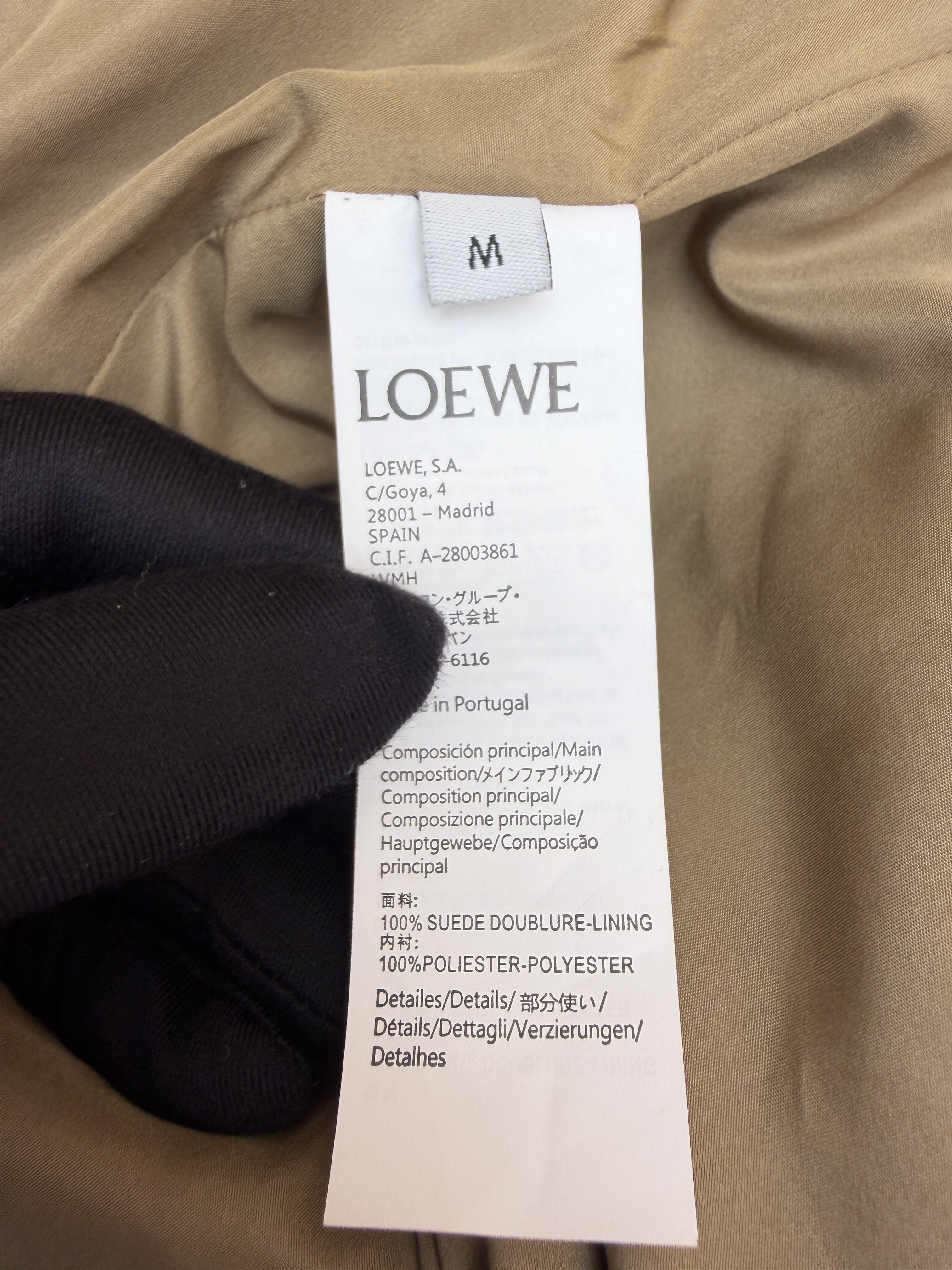 LOEWE 罗意威 刺绣麂皮绒外套 夹克 长袖 秋冬 卡其色 黑色 绿色 C0