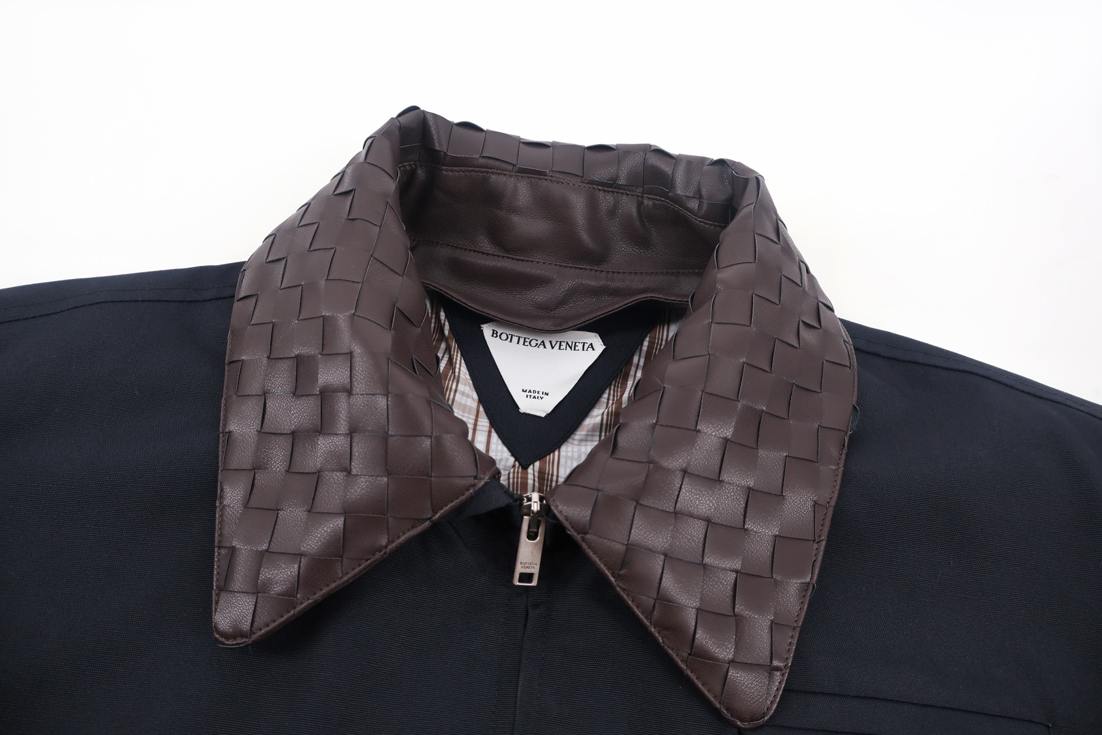 Bottega Veneta 编织皮领拉链外套 夹克 长袖 秋冬 C0