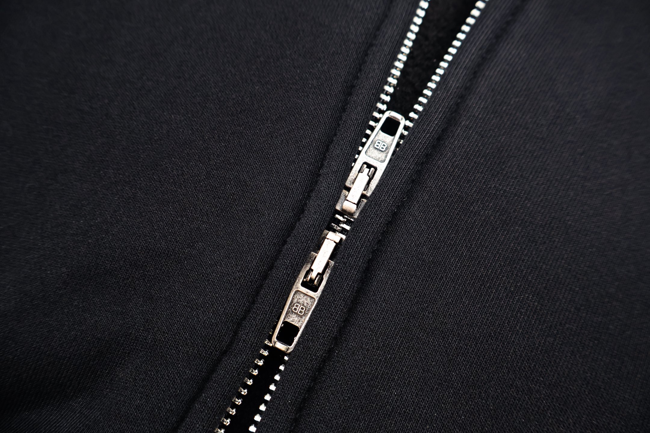 Balenciaga 巴黎世家银箔胶带字母拉链连帽卫衣 夹克 外套 连帽衫 长袖 秋冬 黑色 B5