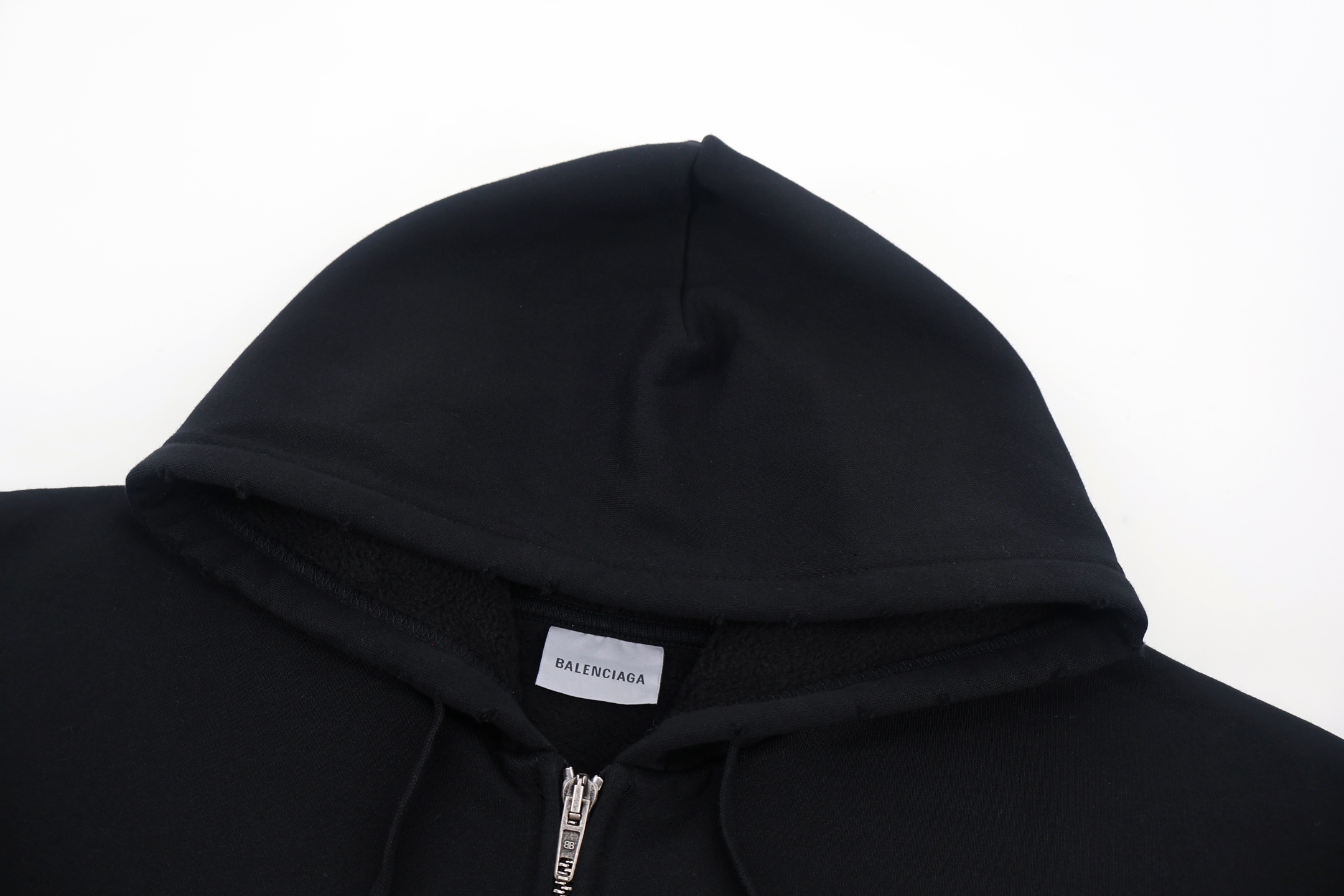 Balenciaga 巴黎世家银箔胶带字母拉链连帽卫衣 夹克 外套 连帽衫 长袖 秋冬 黑色 B5