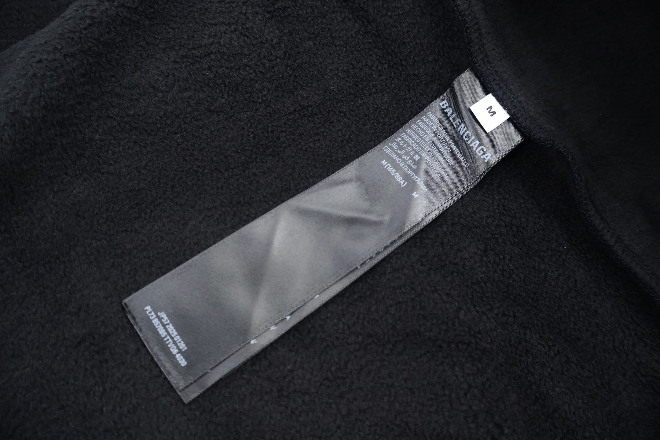 Balenciaga 巴黎世家银箔胶带字母拉链连帽卫衣 夹克 外套 连帽衫 长袖 秋冬 黑色 B5