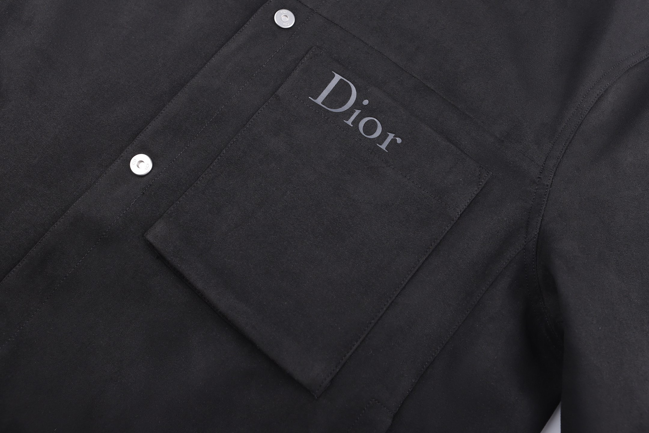 DIOR 迪奥 绒面羊皮革logo压花外套 夹克 秋冬款 长袖 黑色 C0