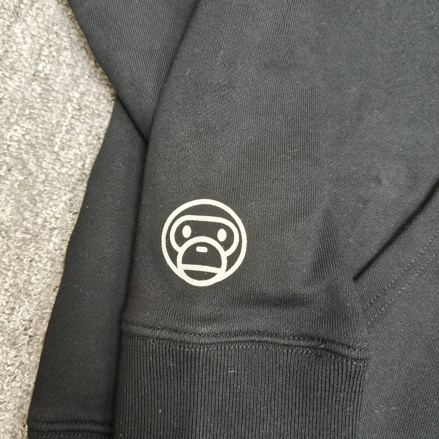双帽 A BATHING APE BAPE  SS25  卡通小猴 拉链 外套  男女同款 黑色迷彩 XX911 