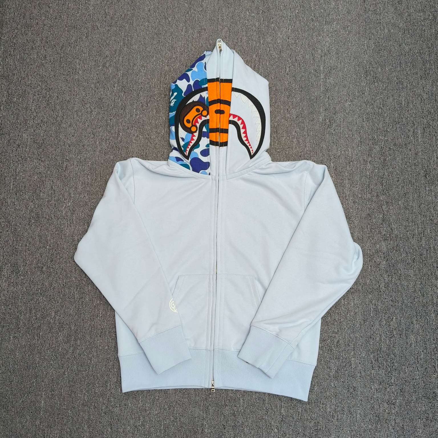 双帽 A BATHING APE BAPE  SS25  卡通小猴 拉链 外套  男女同款 蓝色 XX911 