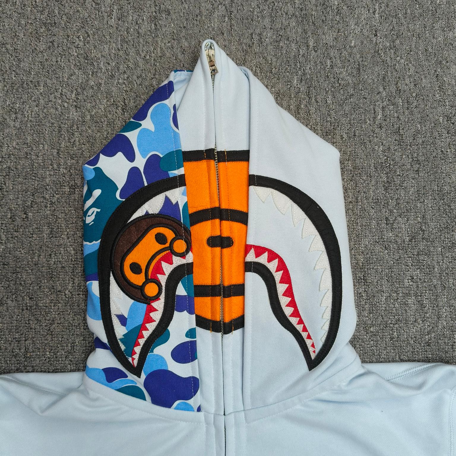 双帽 A BATHING APE BAPE  SS25  卡通小猴 拉链 外套  男女同款 蓝色 XX911 