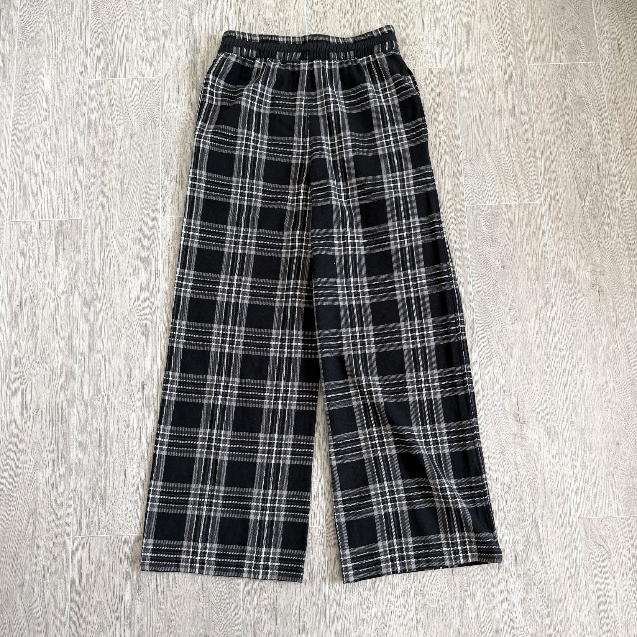 925 Chrome Hearts CH 克罗心 法兰绒格子松紧腰长裤 裤子 休闲裤 黑色