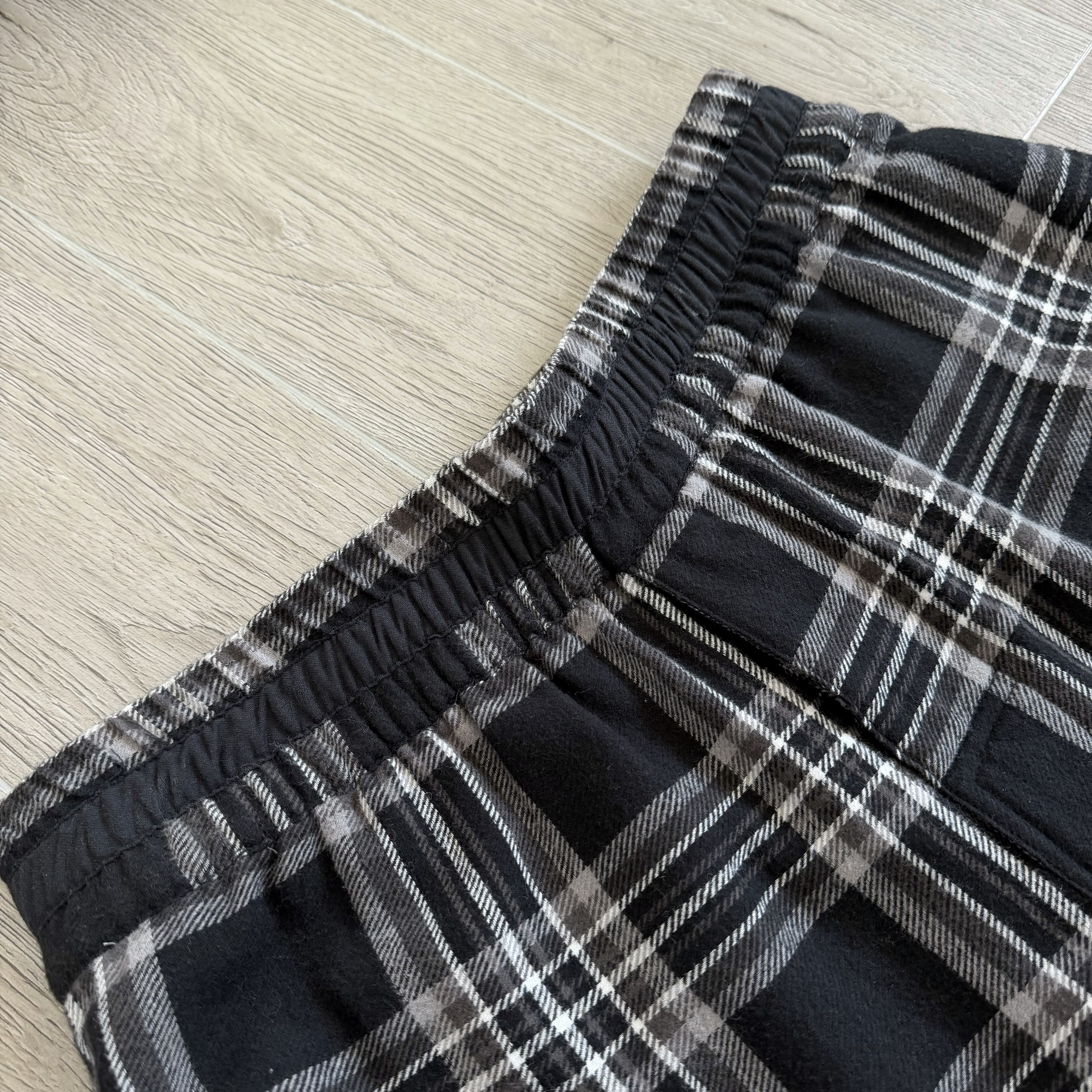 925 Chrome Hearts CH 克罗心 法兰绒格子松紧腰长裤 裤子 休闲裤 黑色