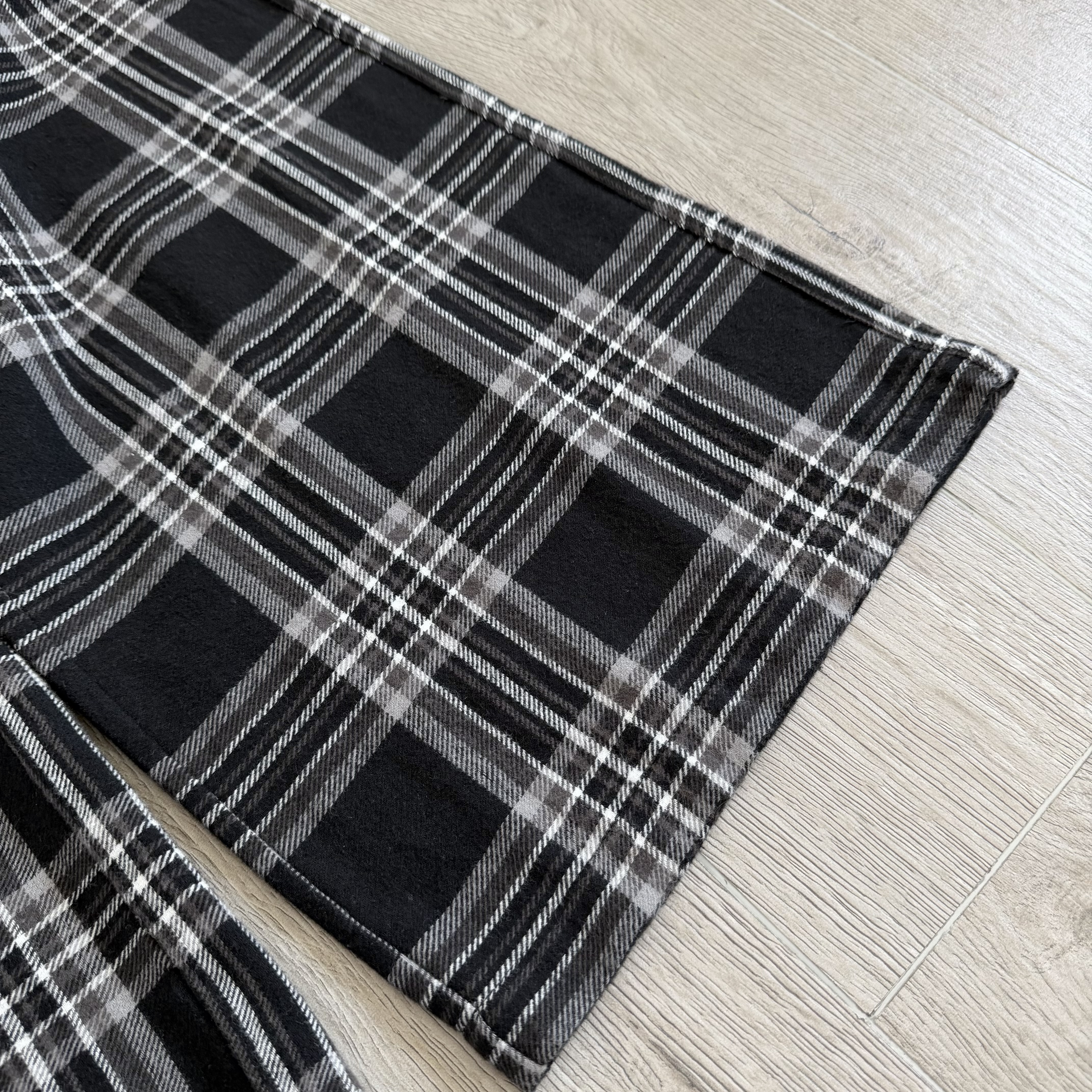 925 Chrome Hearts CH 克罗心 法兰绒格子松紧腰长裤 裤子 休闲裤 黑色