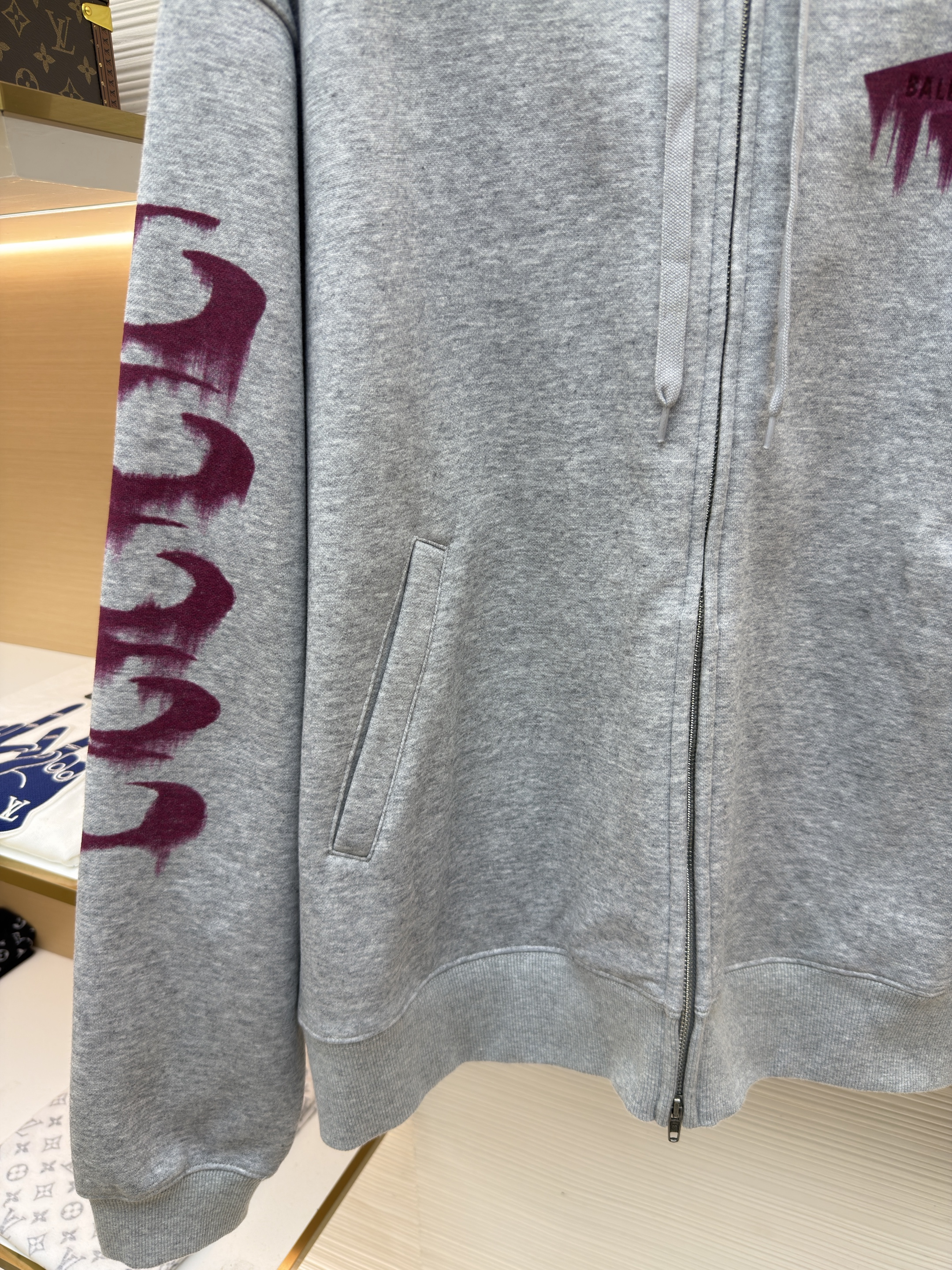 Balenciaga 巴黎世家 3M溶解印花拉链连帽卫衣 外套 连帽衫 长袖 秋冬 灰色 B0