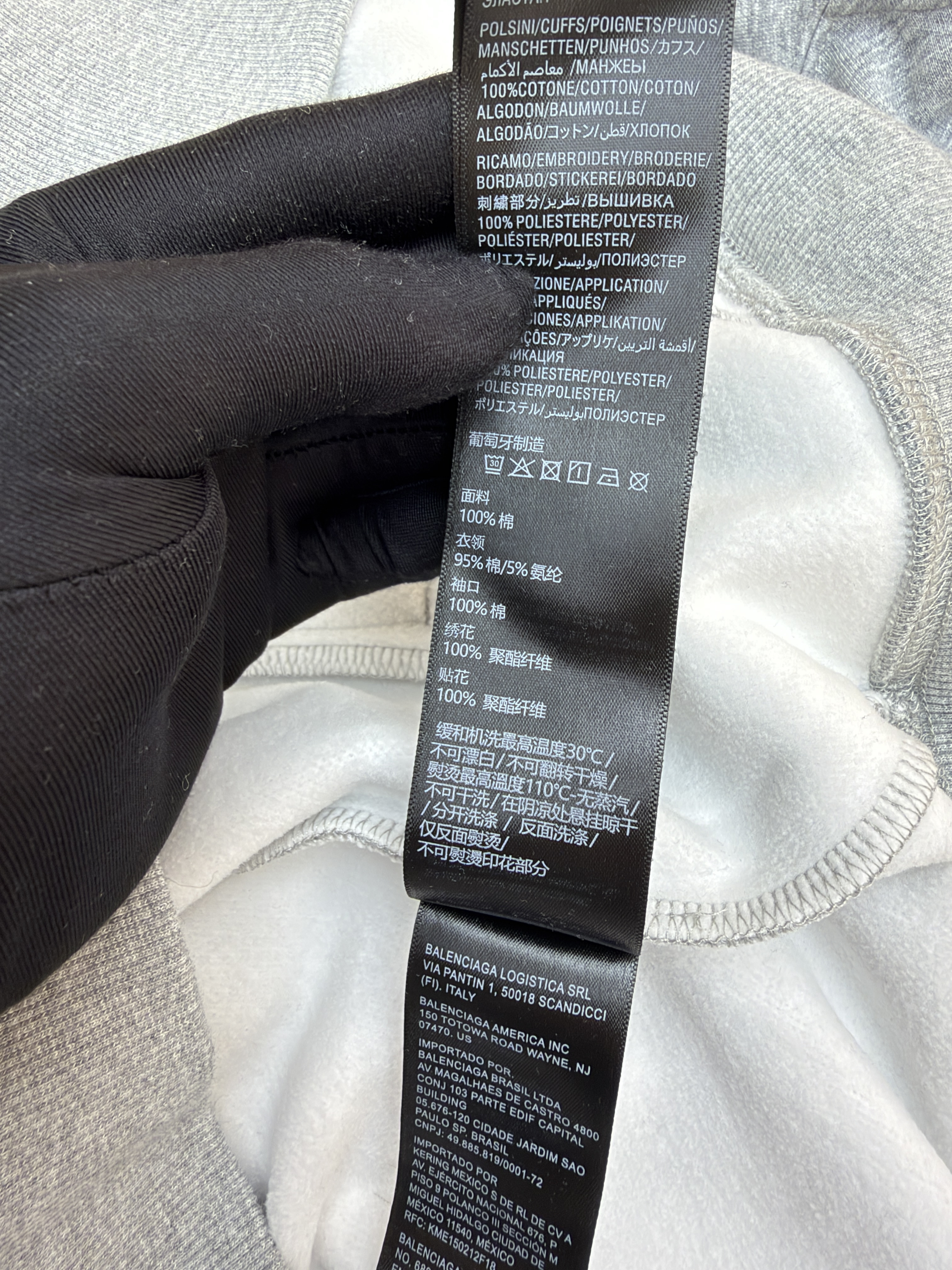 Balenciaga 巴黎世家 3M溶解印花拉链连帽卫衣 外套 连帽衫 长袖 秋冬 灰色 B0