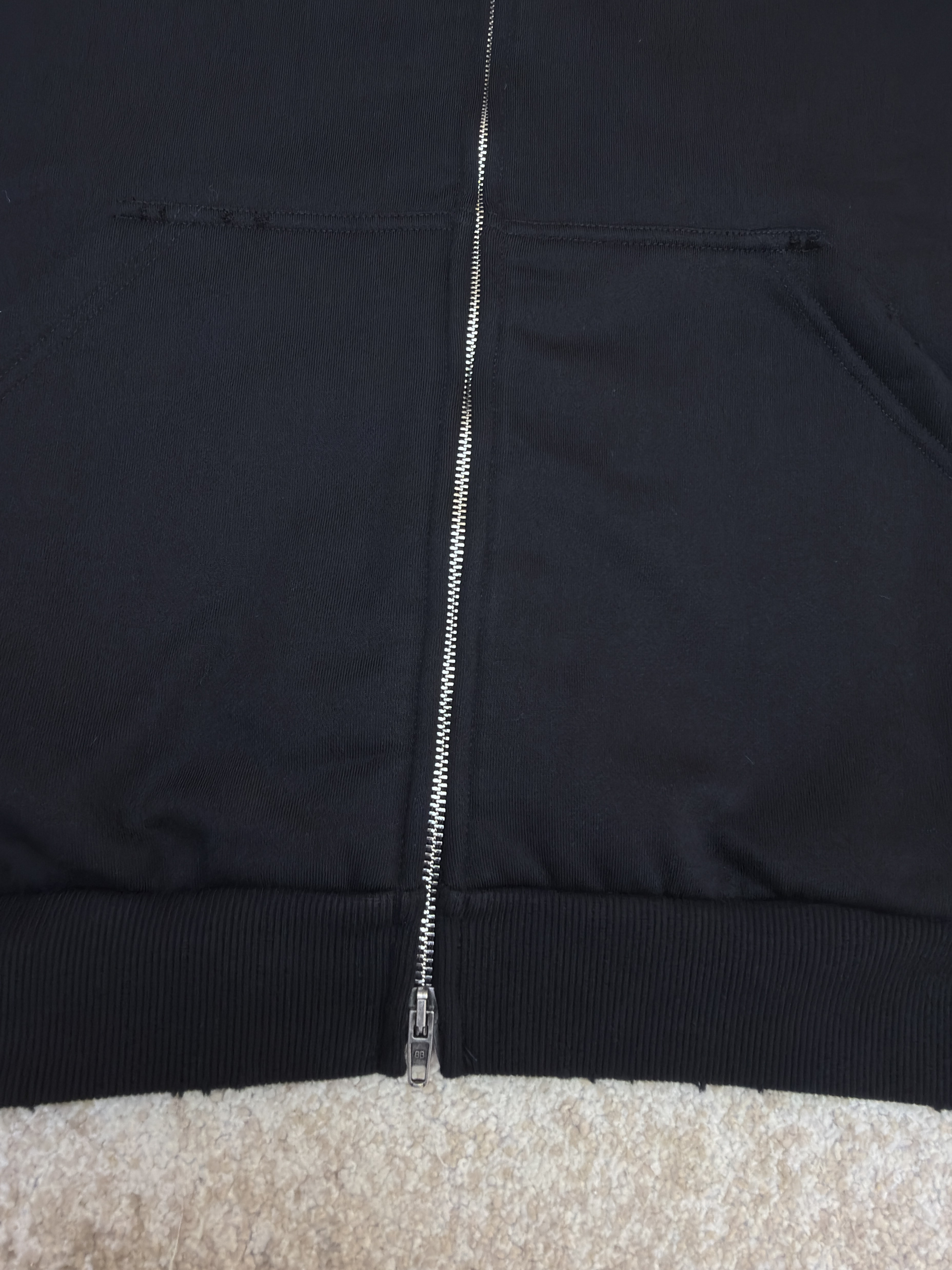 Balenciaga 巴黎世家 铝质胶带印花拉链连帽卫衣 外套 连帽衫 长袖 秋冬 黑色 B0