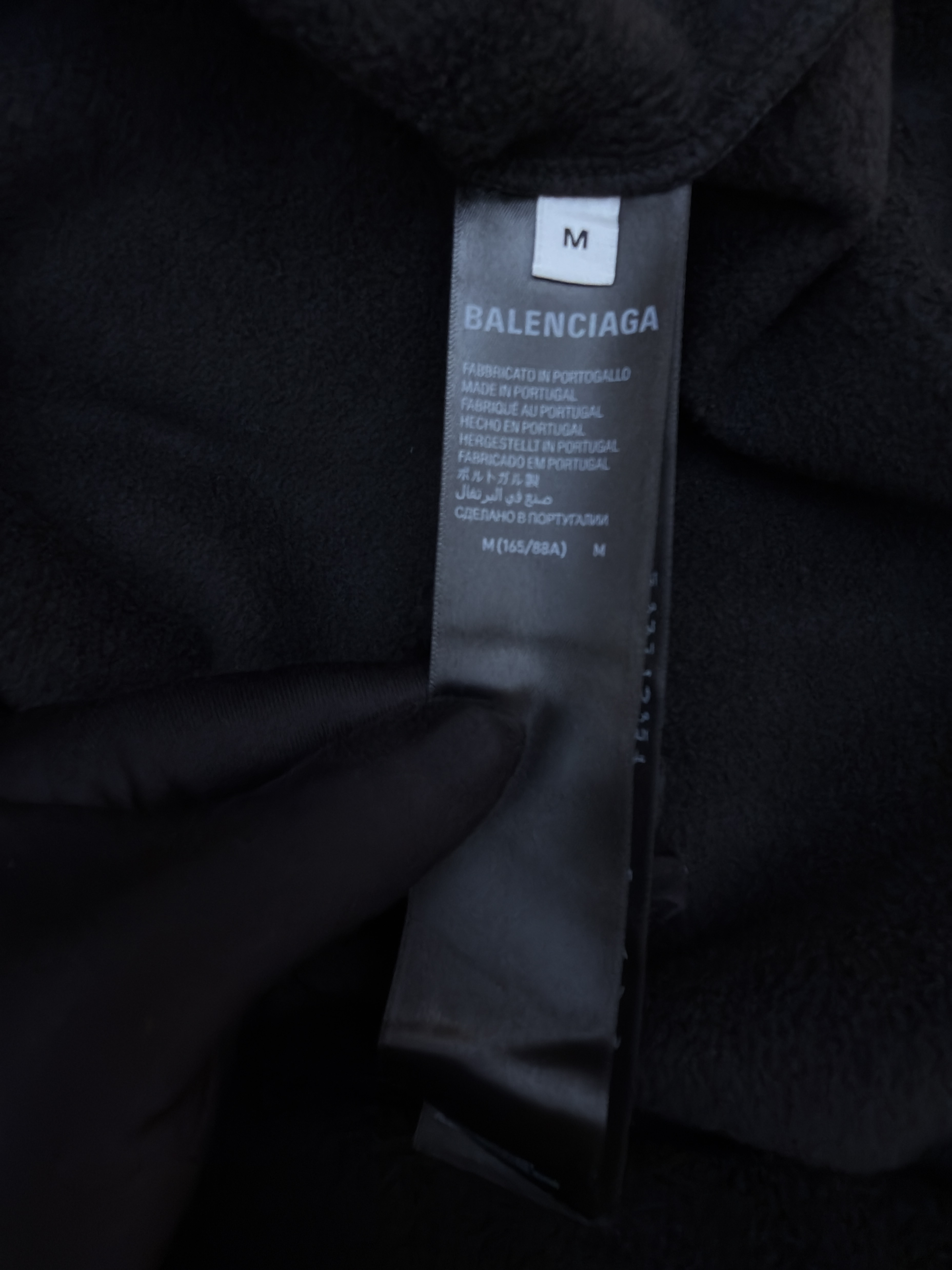 Balenciaga 巴黎世家 铝质胶带印花拉链连帽卫衣 外套 连帽衫 长袖 秋冬 黑色 B0