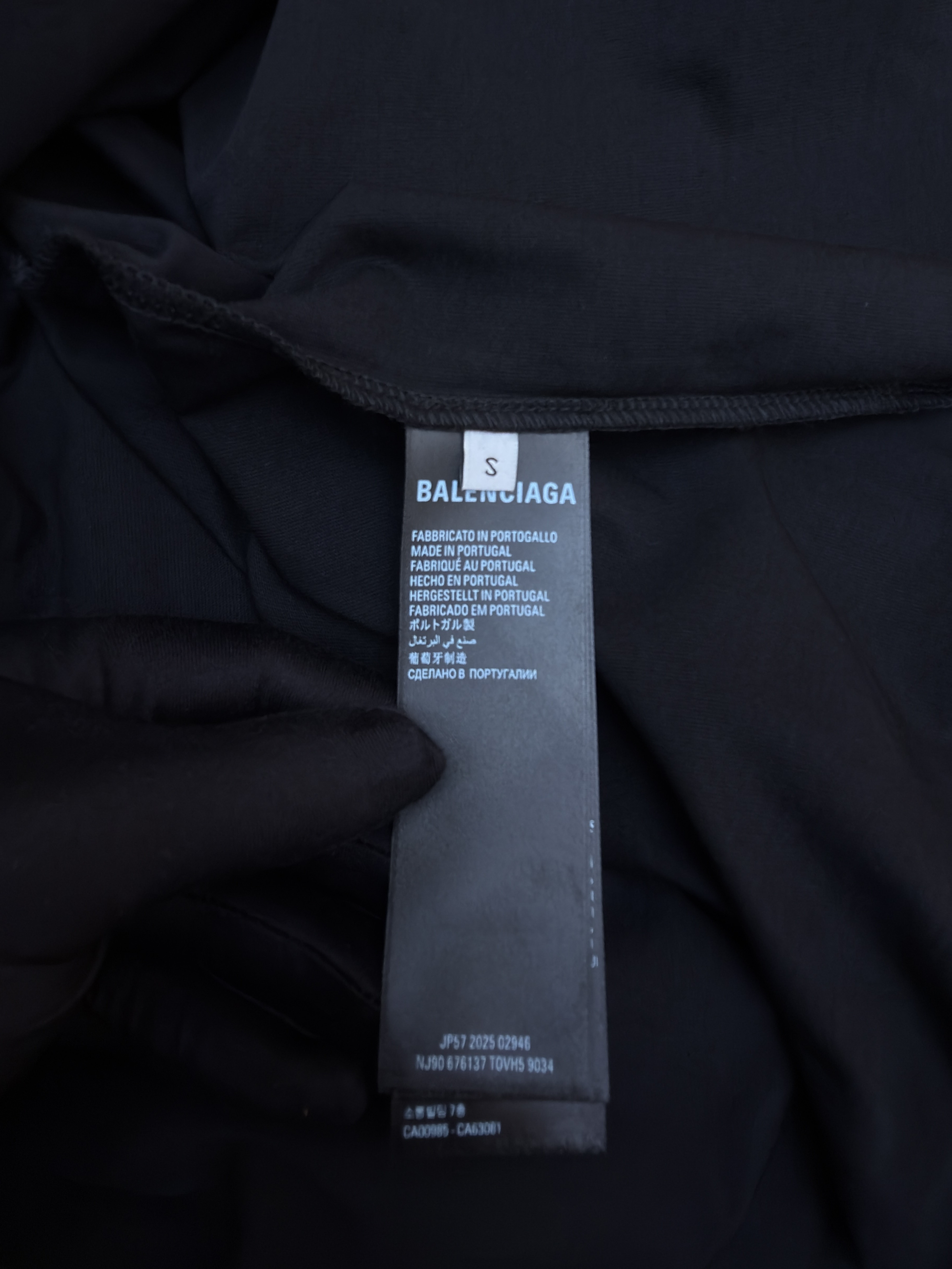 Balenciaga 巴黎世家 索尼克胶带印花圆领长袖 T恤 秋冬 黑色 A7