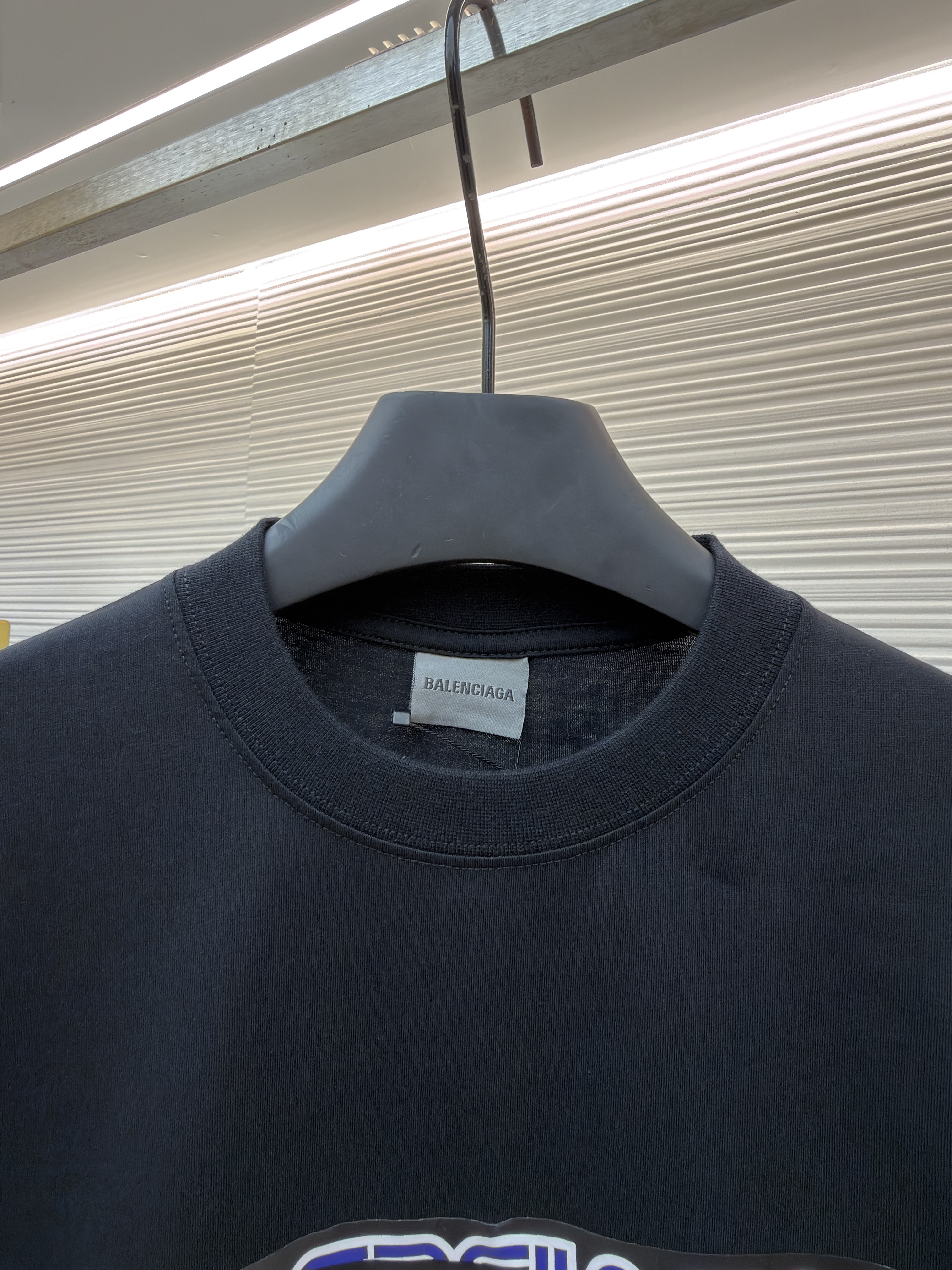 Balenciaga 巴黎世家 索尼克胶带印花圆领短袖 T恤 夏季 黑色 A0