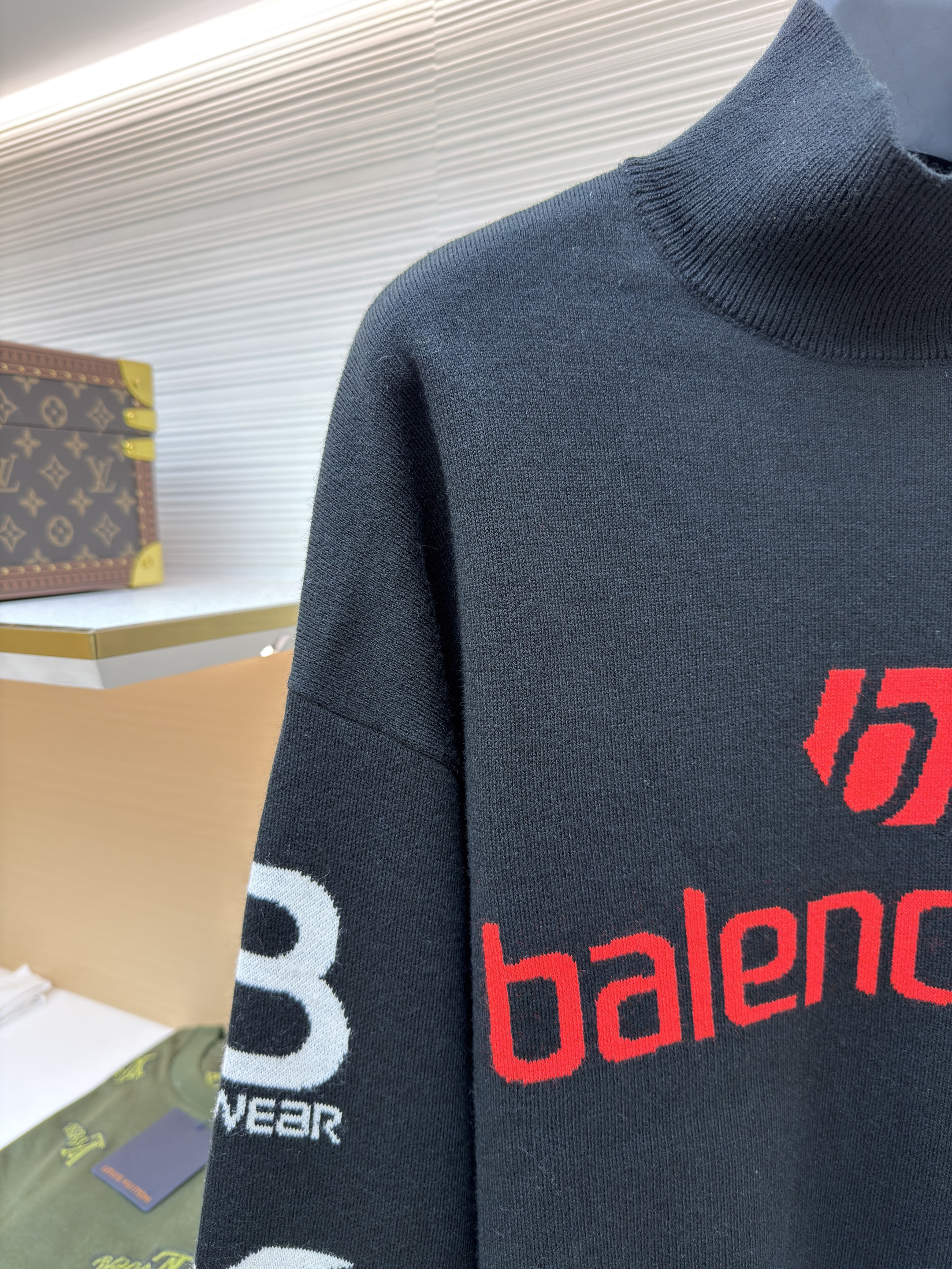 Balenciaga 巴黎世家 SKI 滑雪系列 字母提花高领毛衣 针织衫 长袖 外套 秋冬 白色 黑色 C0