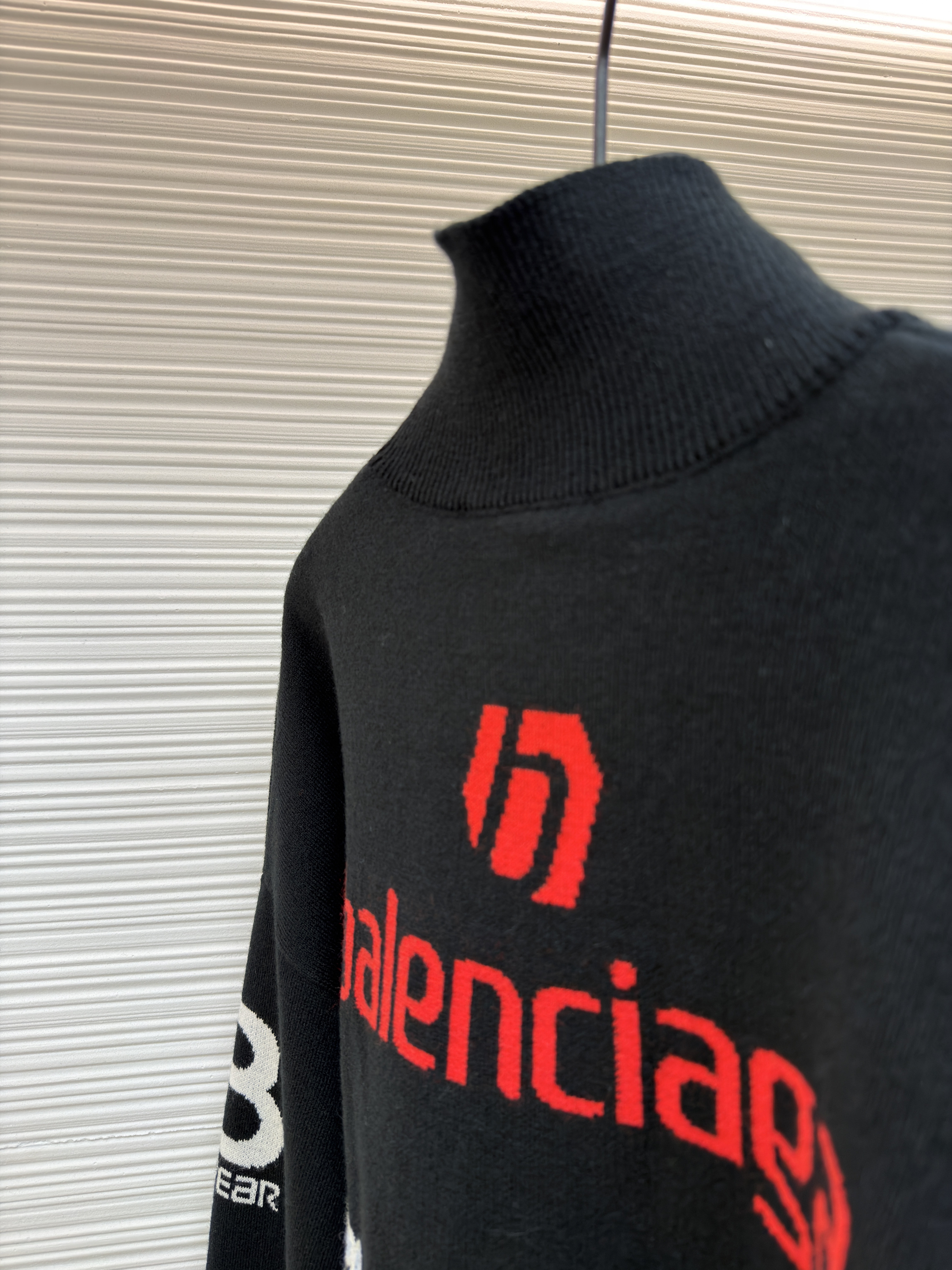 Balenciaga 巴黎世家 SKI 滑雪系列 字母提花高领毛衣 针织衫 长袖 外套 秋冬 白色 黑色 C0