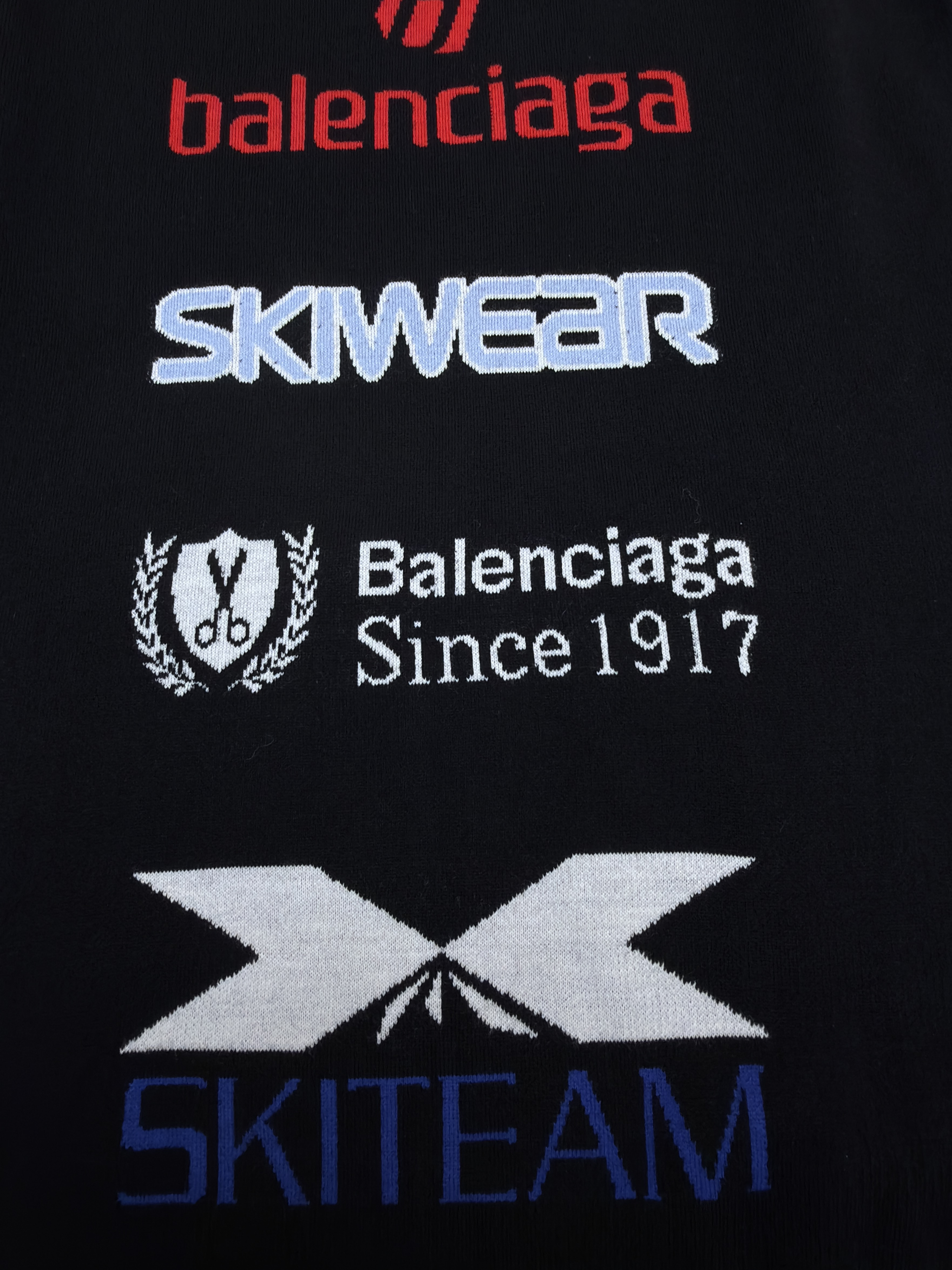 Balenciaga 巴黎世家 SKI 滑雪系列 字母提花高领毛衣 针织衫 长袖 外套 秋冬 白色 黑色 C0