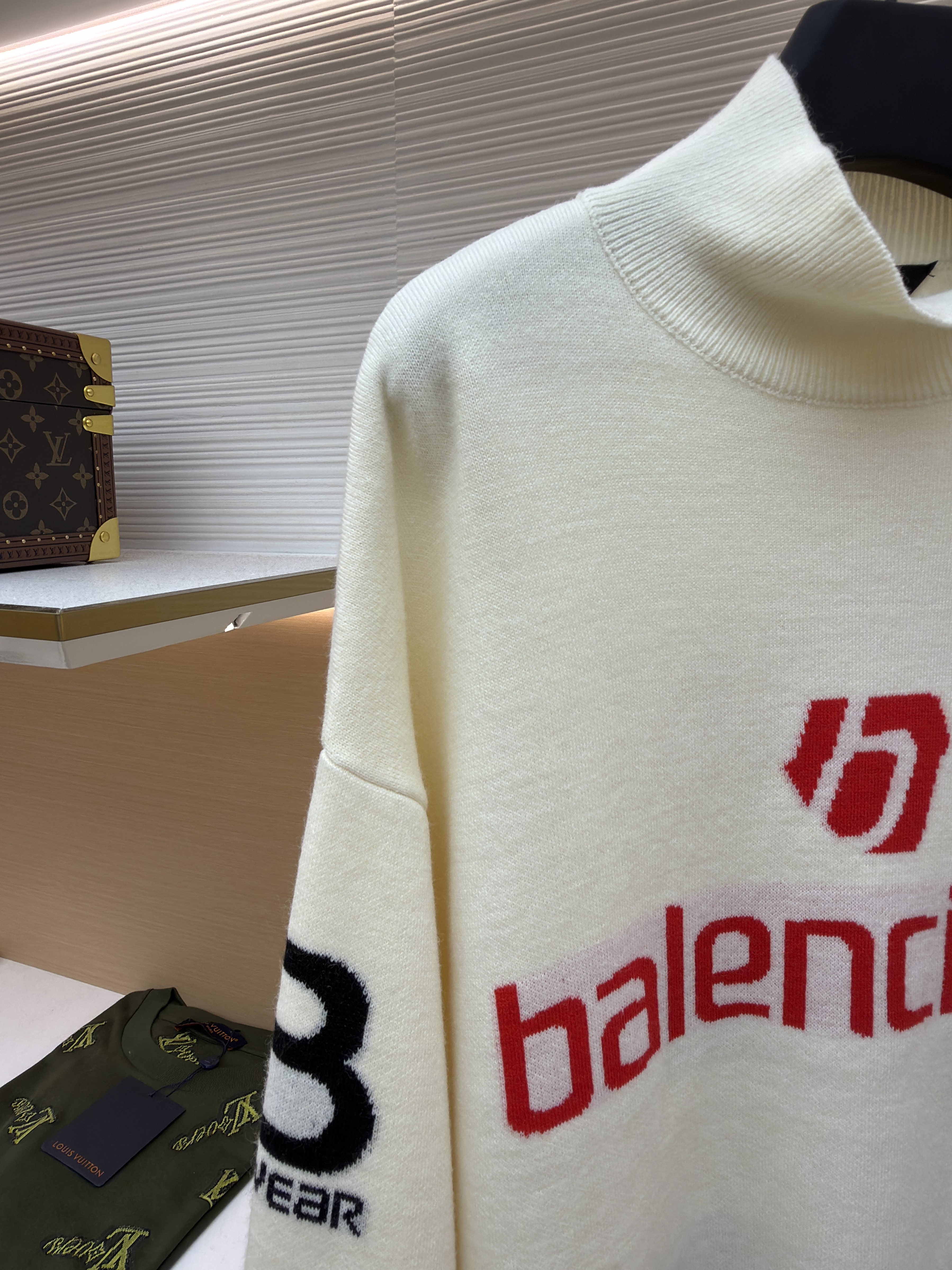 Balenciaga 巴黎世家 SKI 滑雪系列 字母提花高领毛衣 针织衫 长袖 外套 秋冬 白色 黑色 C0