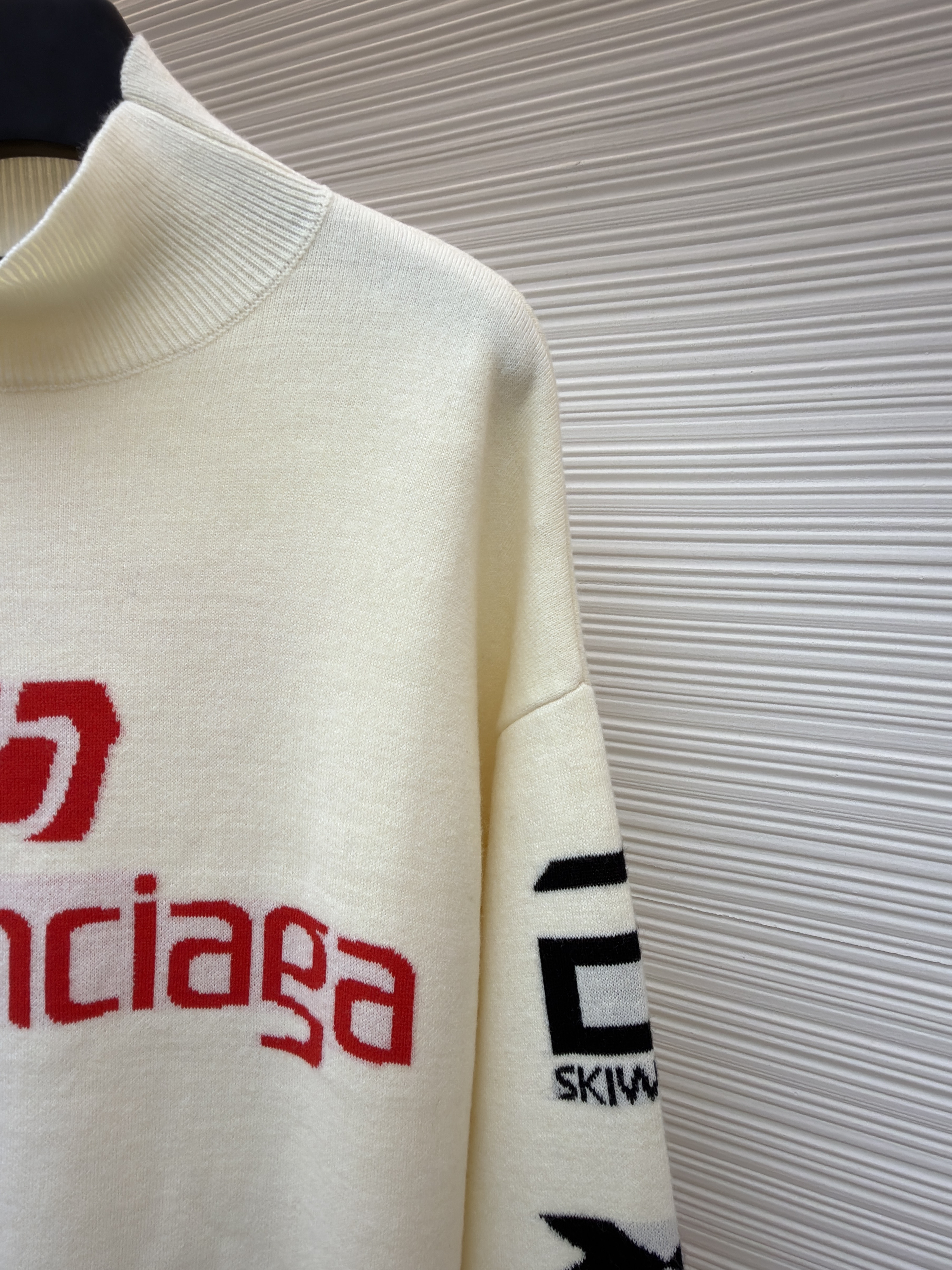 Balenciaga 巴黎世家 SKI 滑雪系列 字母提花高领毛衣 针织衫 长袖 外套 秋冬 白色 黑色 C0