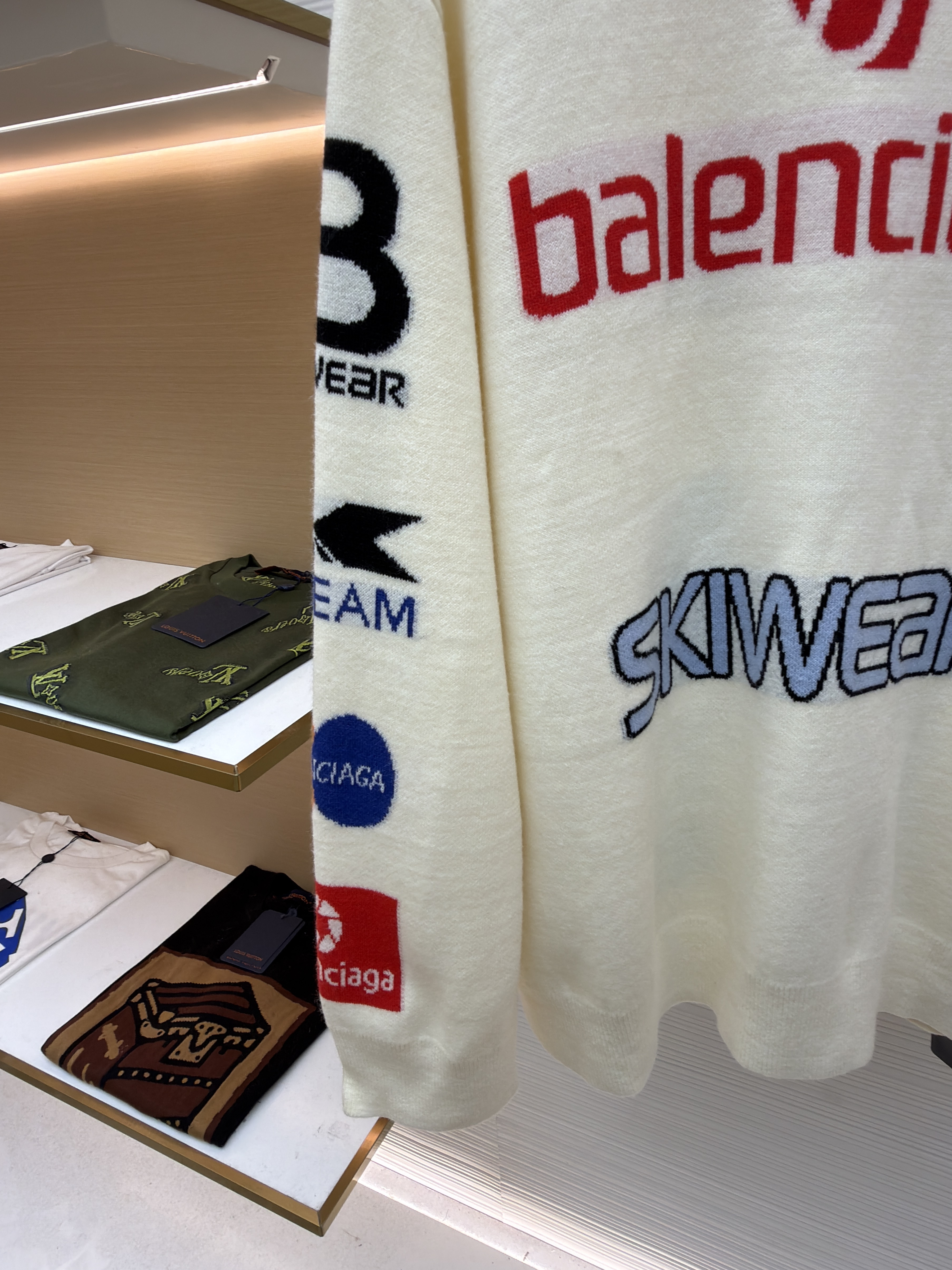 Balenciaga 巴黎世家 SKI 滑雪系列 字母提花高领毛衣 针织衫 长袖 外套 秋冬 白色 黑色 C0