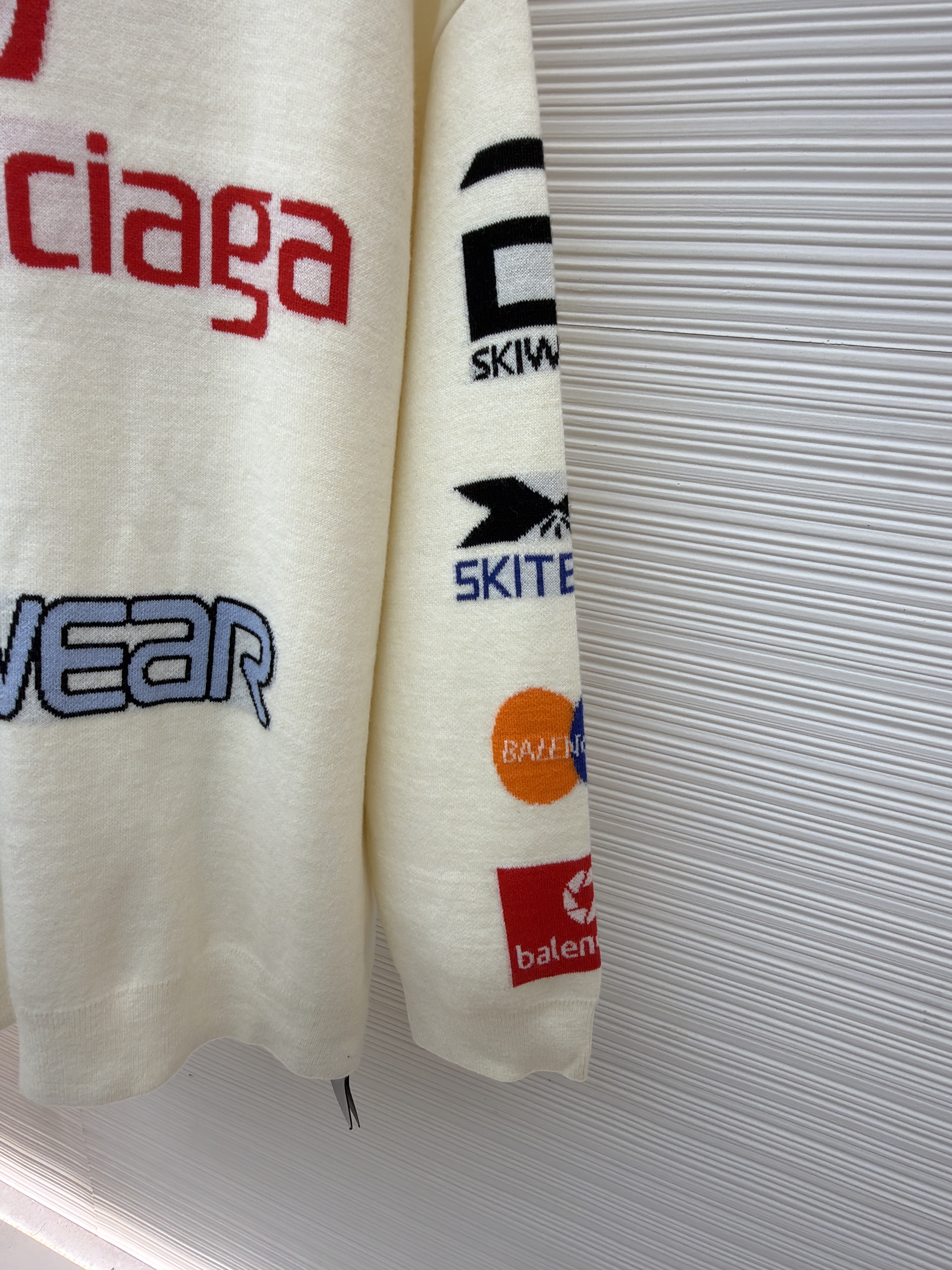 Balenciaga 巴黎世家 SKI 滑雪系列 字母提花高领毛衣 针织衫 长袖 外套 秋冬 白色 黑色 C0