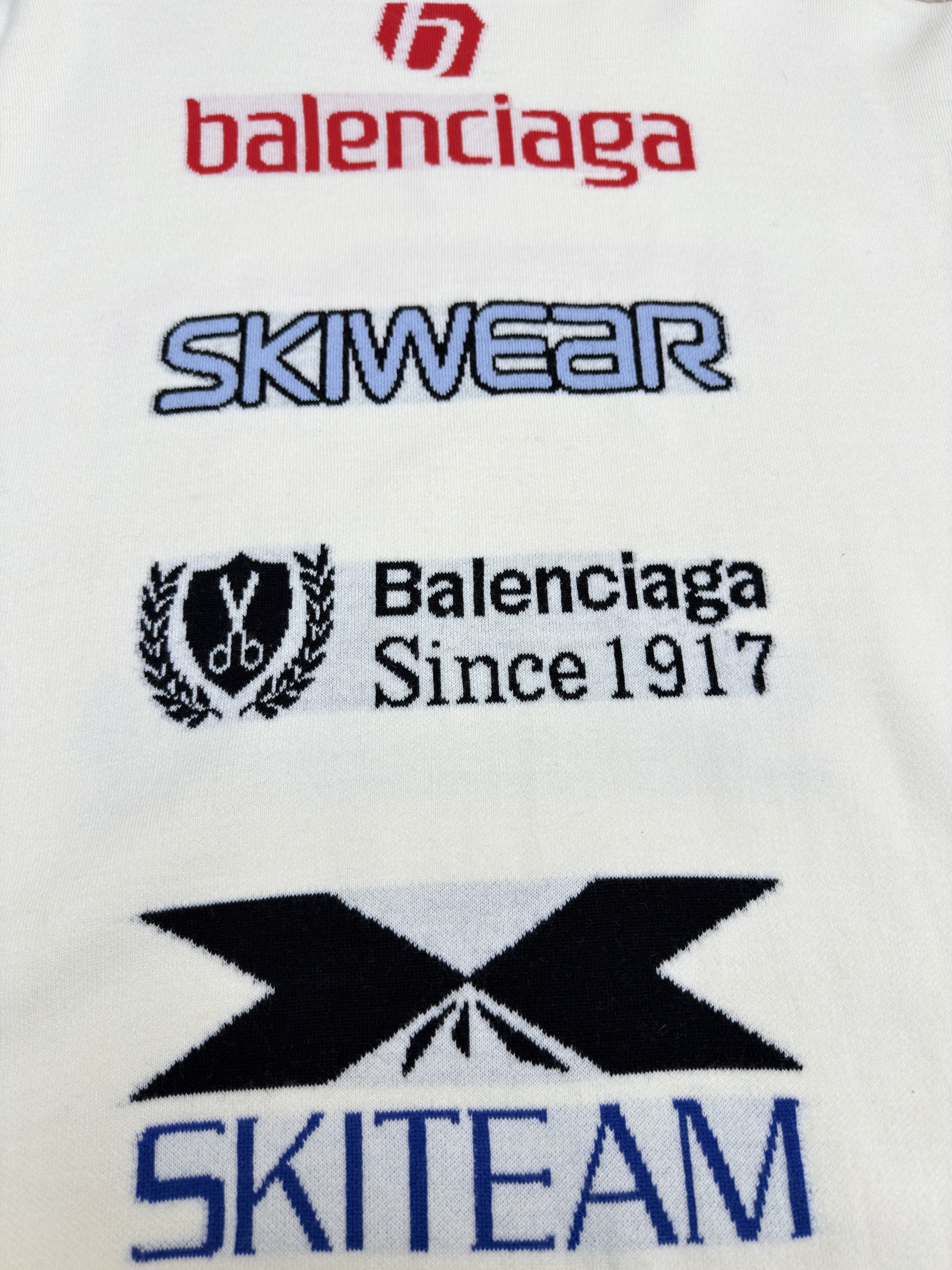 Balenciaga 巴黎世家 SKI 滑雪系列 字母提花高领毛衣 针织衫 长袖 外套 秋冬 白色 黑色 C0