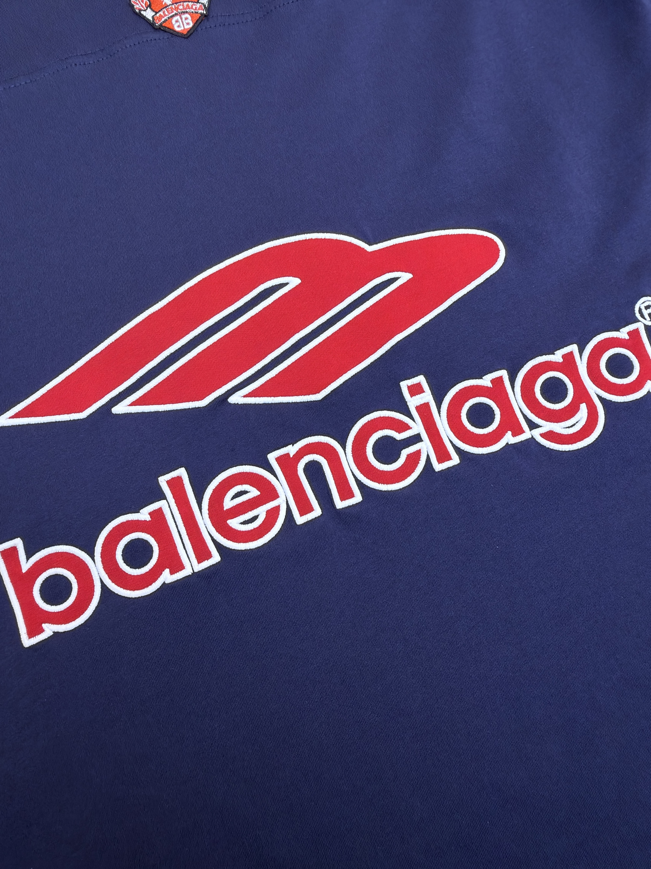 Balenciaga 巴黎世家 球衣系列V领短袖 T恤 夏季 黑色 蓝色 A7