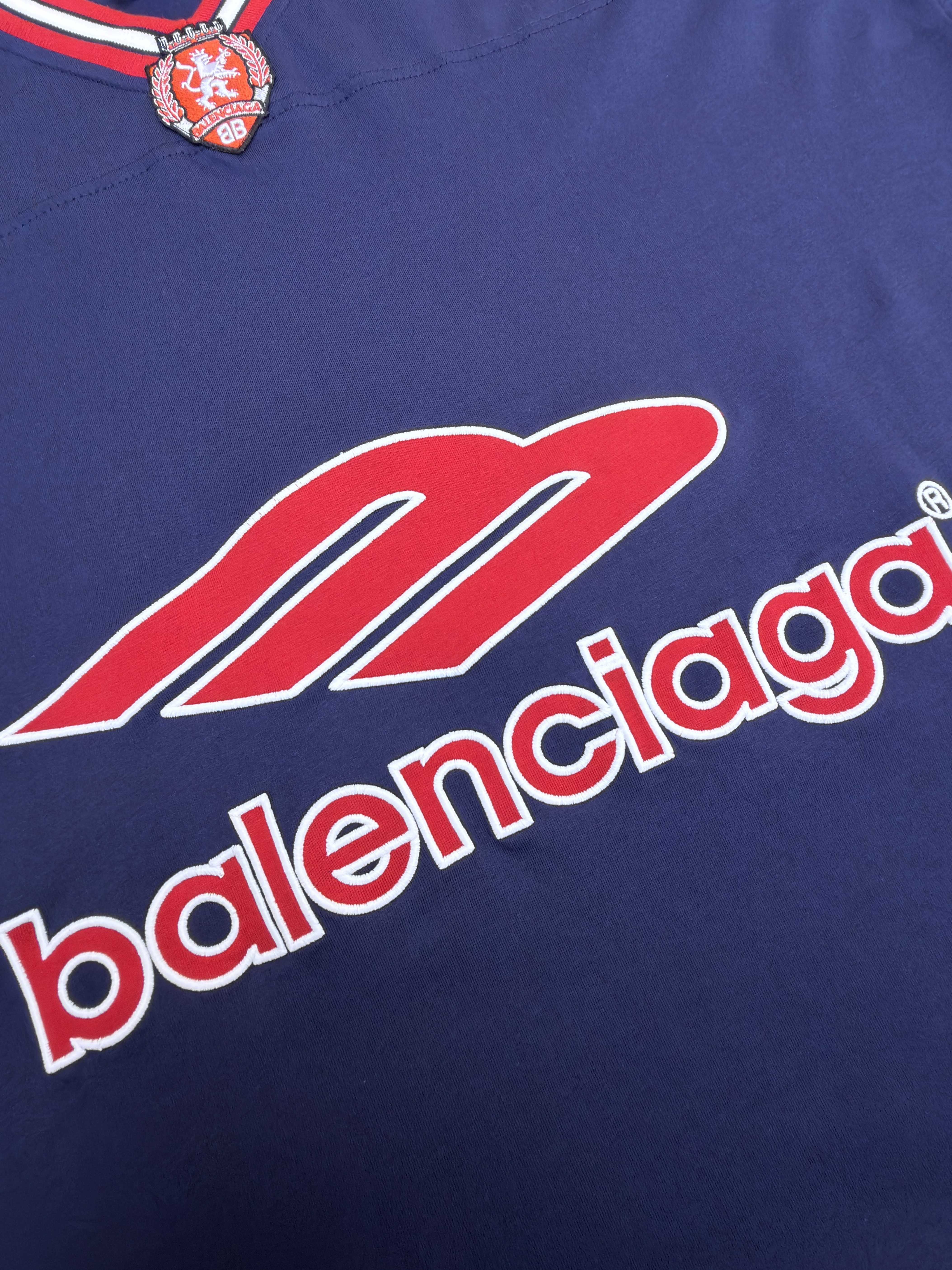 Balenciaga 巴黎世家 球队系列V领长袖 T恤 秋冬 黑色 蓝色 A7