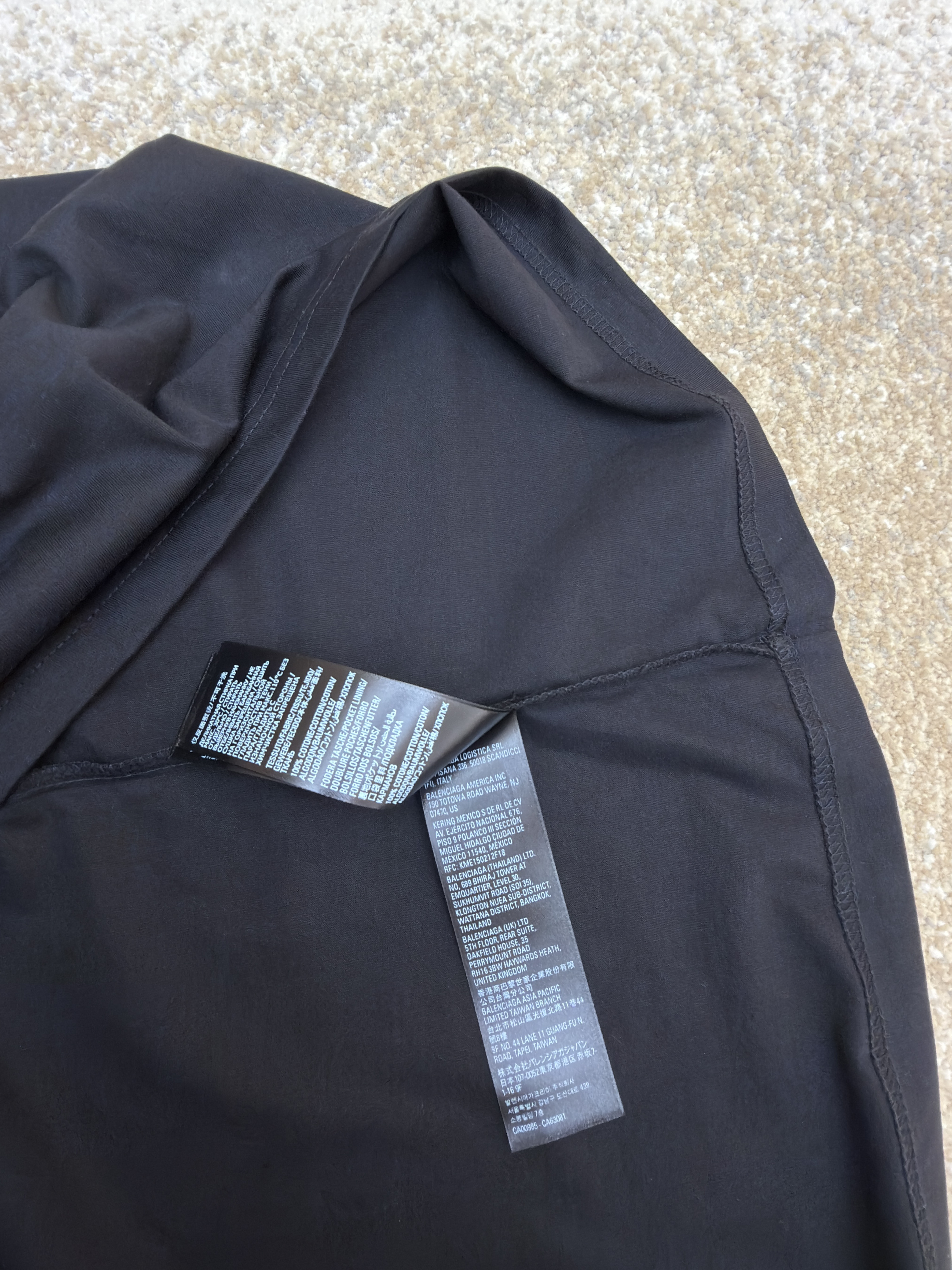 Balenciaga 巴黎世家 球队系列V领长袖 T恤 秋冬 黑色 蓝色 A7