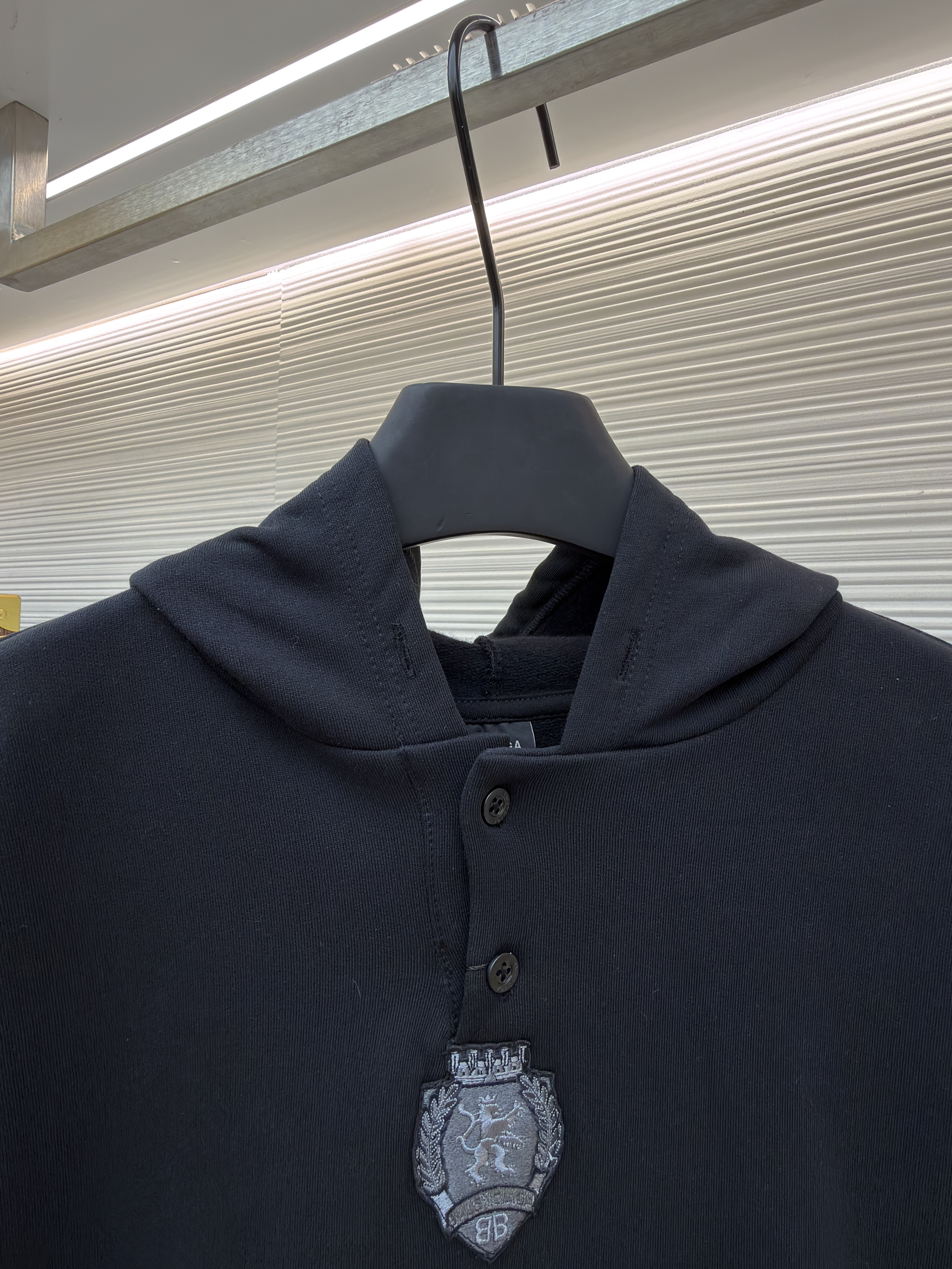 Balenciaga 巴黎世家 3B足球Polo套头连帽卫衣 外套 连帽衫 长袖 秋冬 黑色 B0