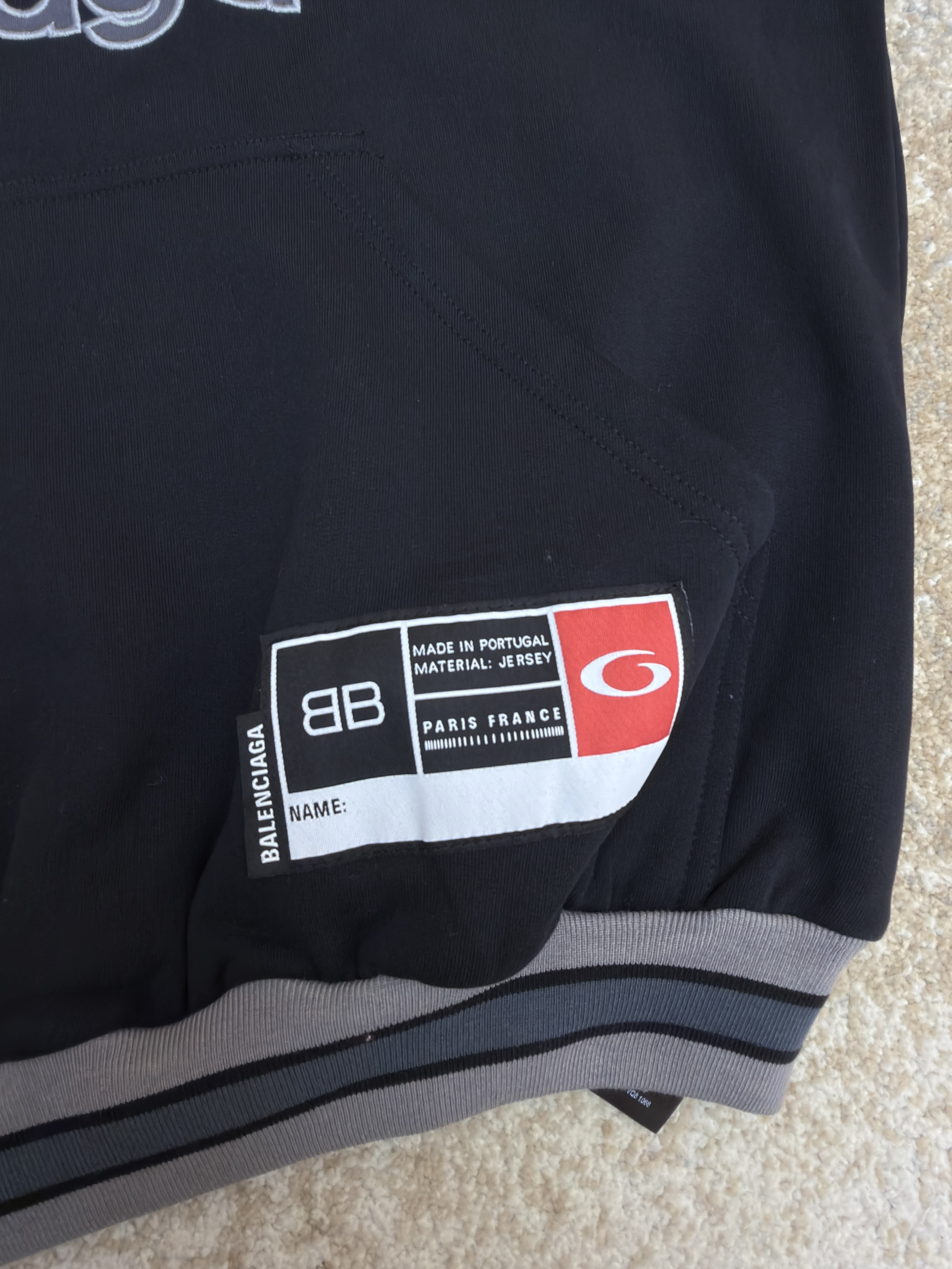 Balenciaga 巴黎世家 3B足球Polo套头连帽卫衣 外套 连帽衫 长袖 秋冬 黑色 B0