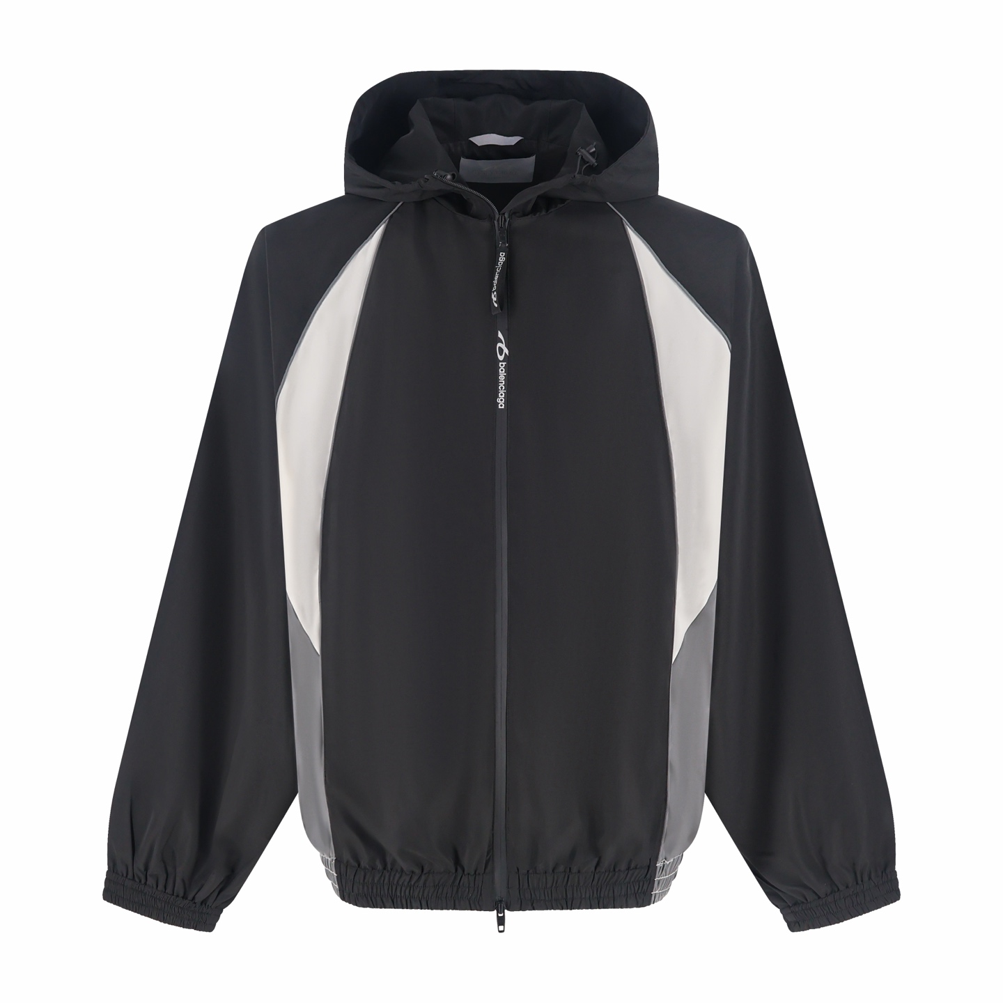 Balenciaga 巴黎世家 反光标识拼接拉链连帽外套 夹克 长袖 秋冬 黑色 B5