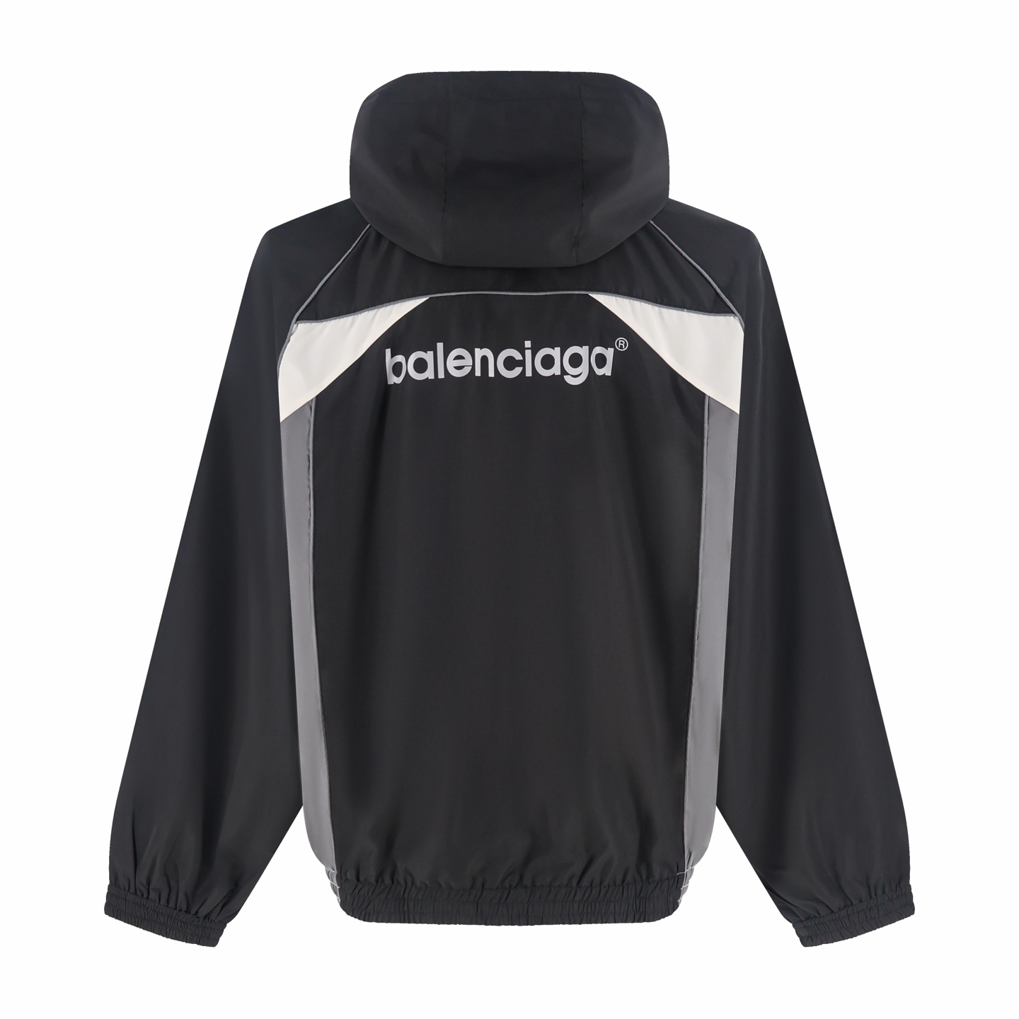 Balenciaga 巴黎世家 反光标识拼接拉链连帽外套 夹克 长袖 秋冬 黑色 B5