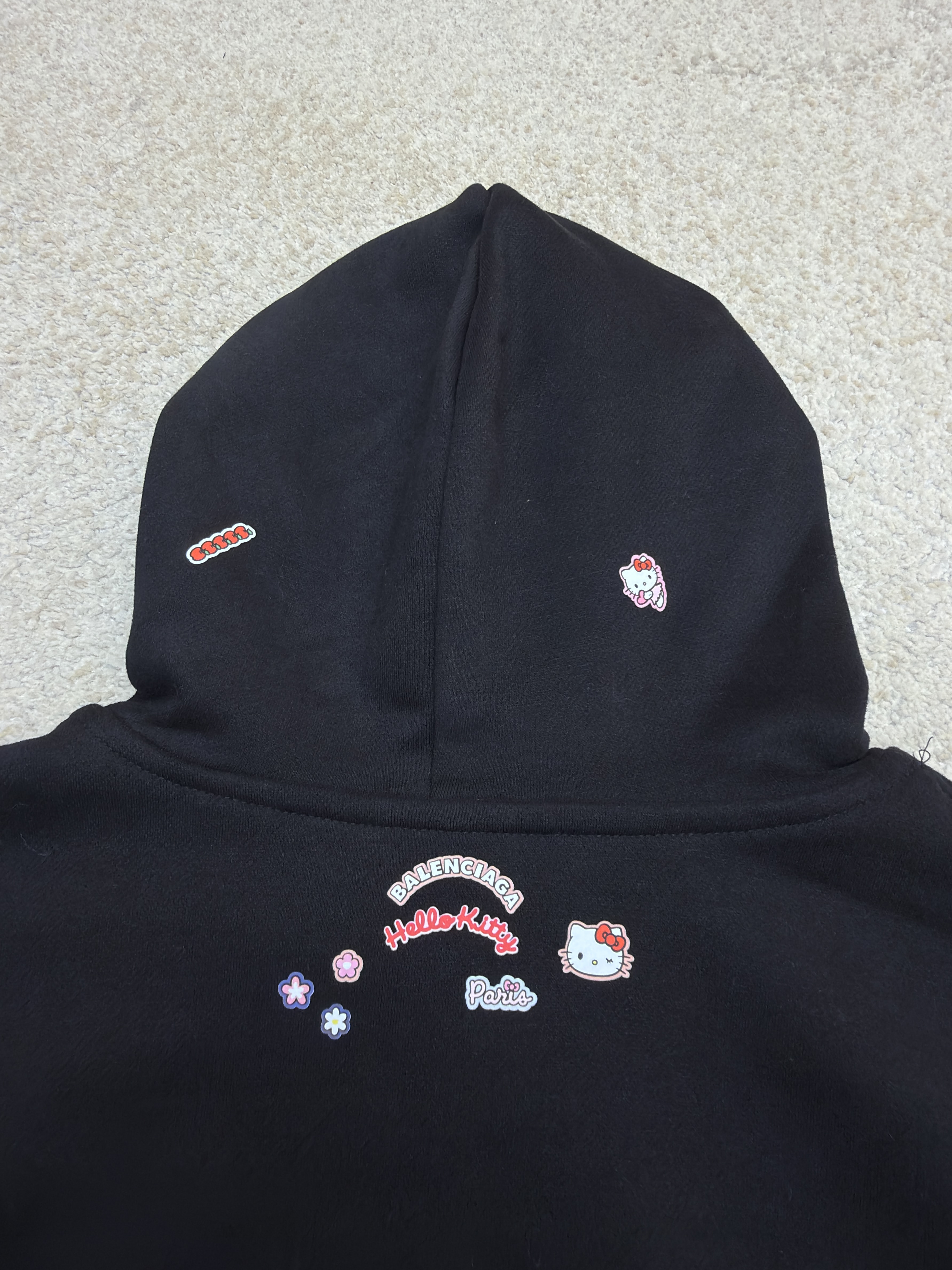 Balenciaga 巴黎世家 Hello Kitty 联名款提花拉链连帽卫衣 连帽衫 夹克 外套 秋冬 长袖 黑色 B5