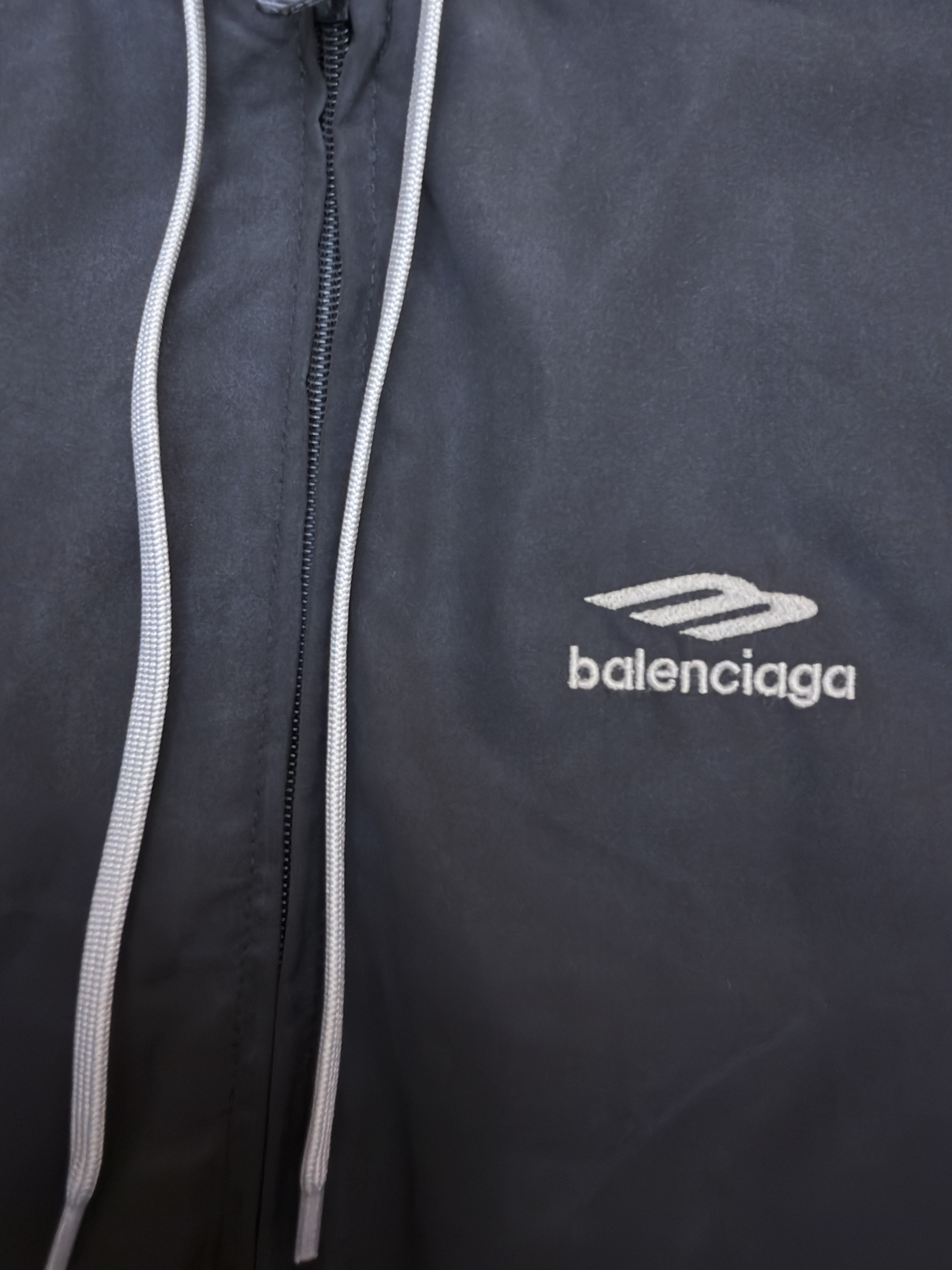 Balenciaga 巴黎世家 刺绣饰带拉链连帽夹克 外套 秋冬 长袖 黑色 C0