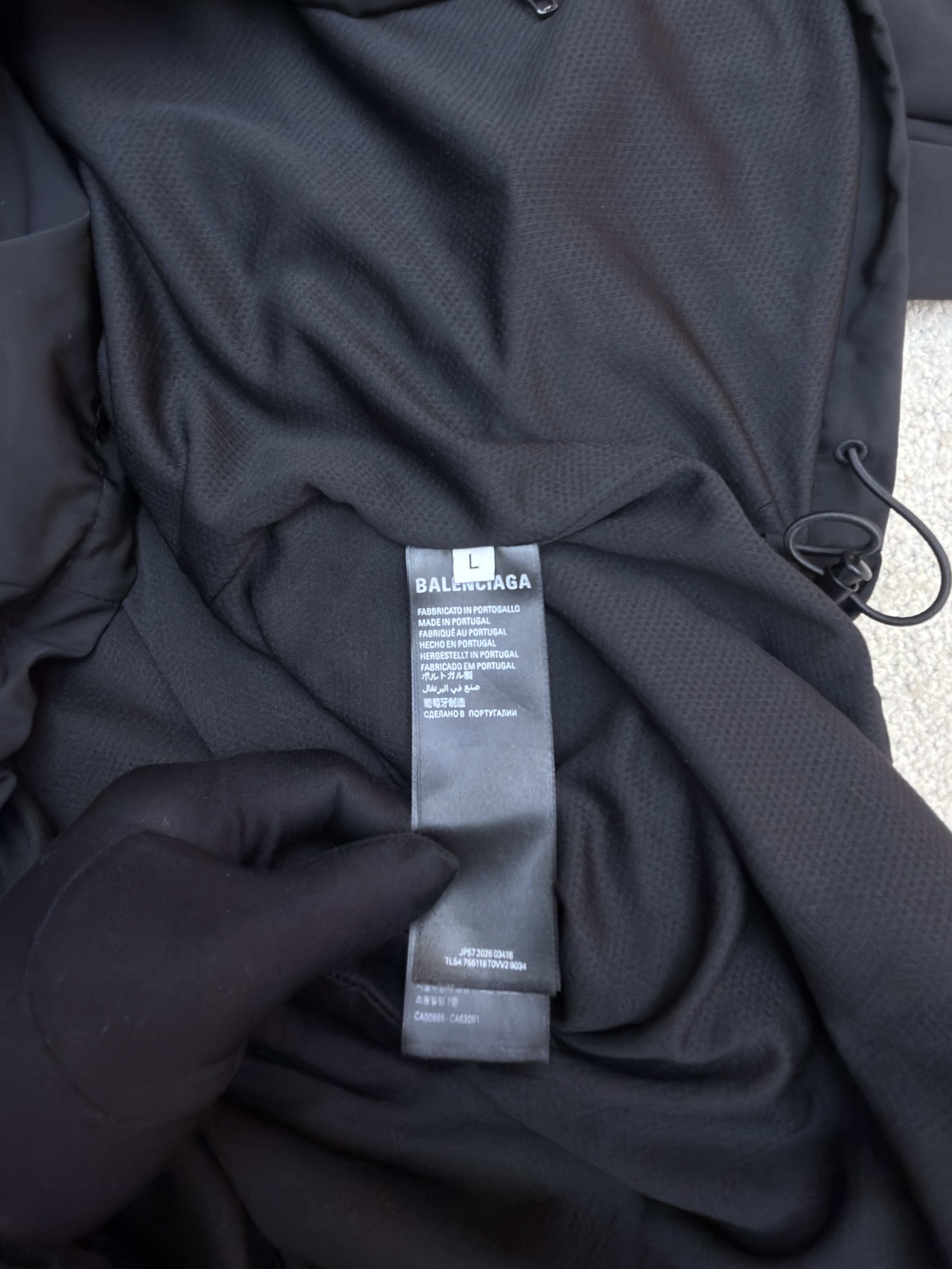 Balenciaga 巴黎世家 刺绣饰带拉链连帽夹克 外套 秋冬 长袖 黑色 C0