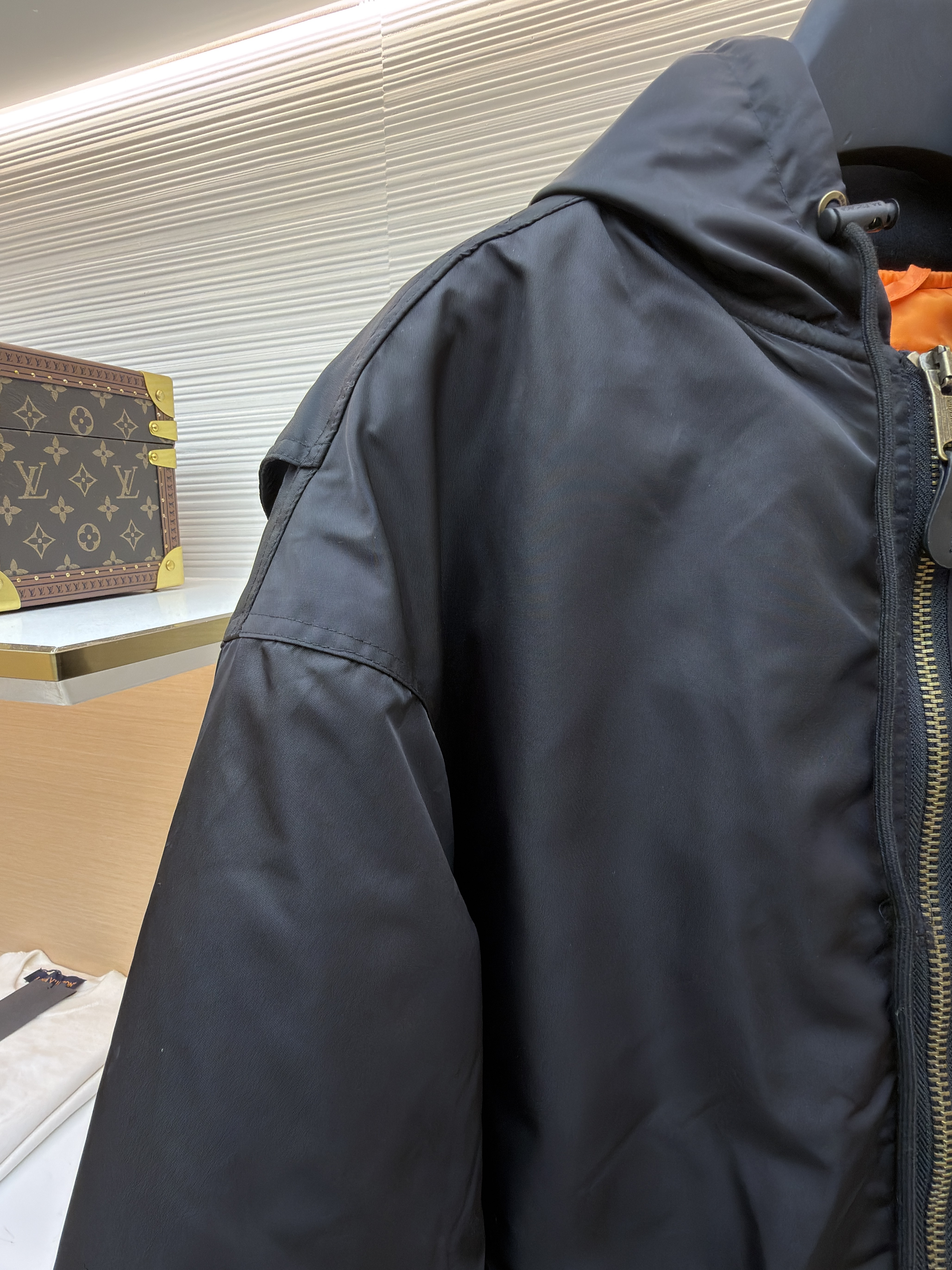 Balenciaga 巴黎世家 字母印花拉链连帽夹克 外套 秋冬 长袖 黑色 C0